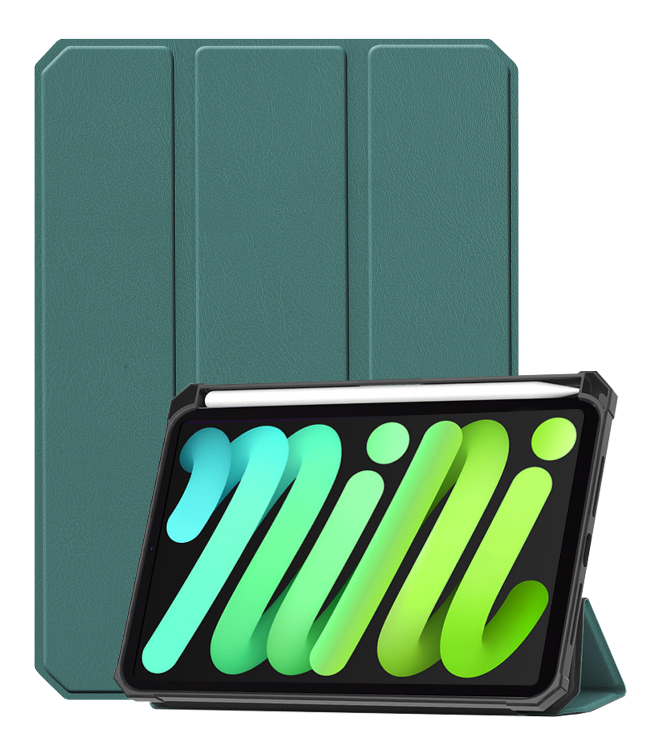 BASEY. BASEY. iPad Mini 7 Hoesje Met Uitsparing Voor Apple Pencil - Donkergroen