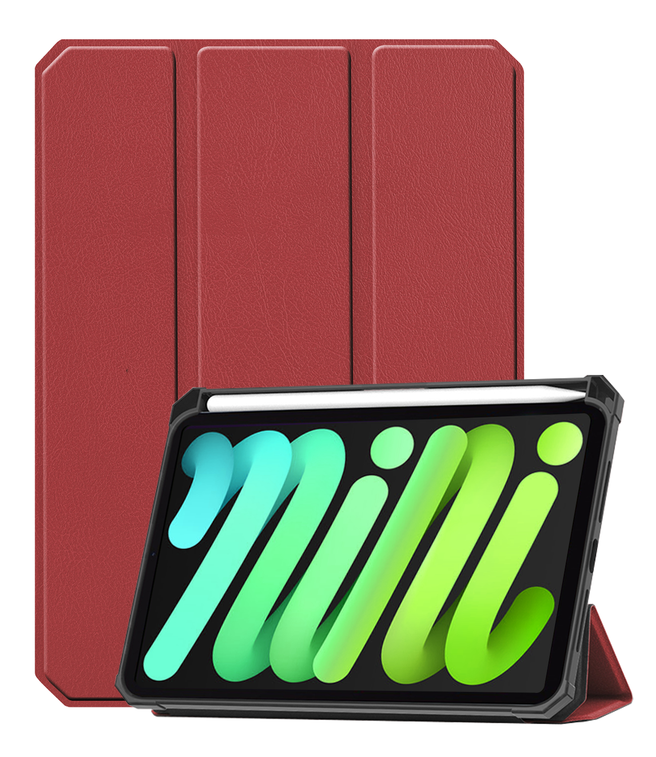 BASEY. BASEY. iPad Mini 7 Hoesje Met Uitsparing Voor Apple Pencil - Donkerrood