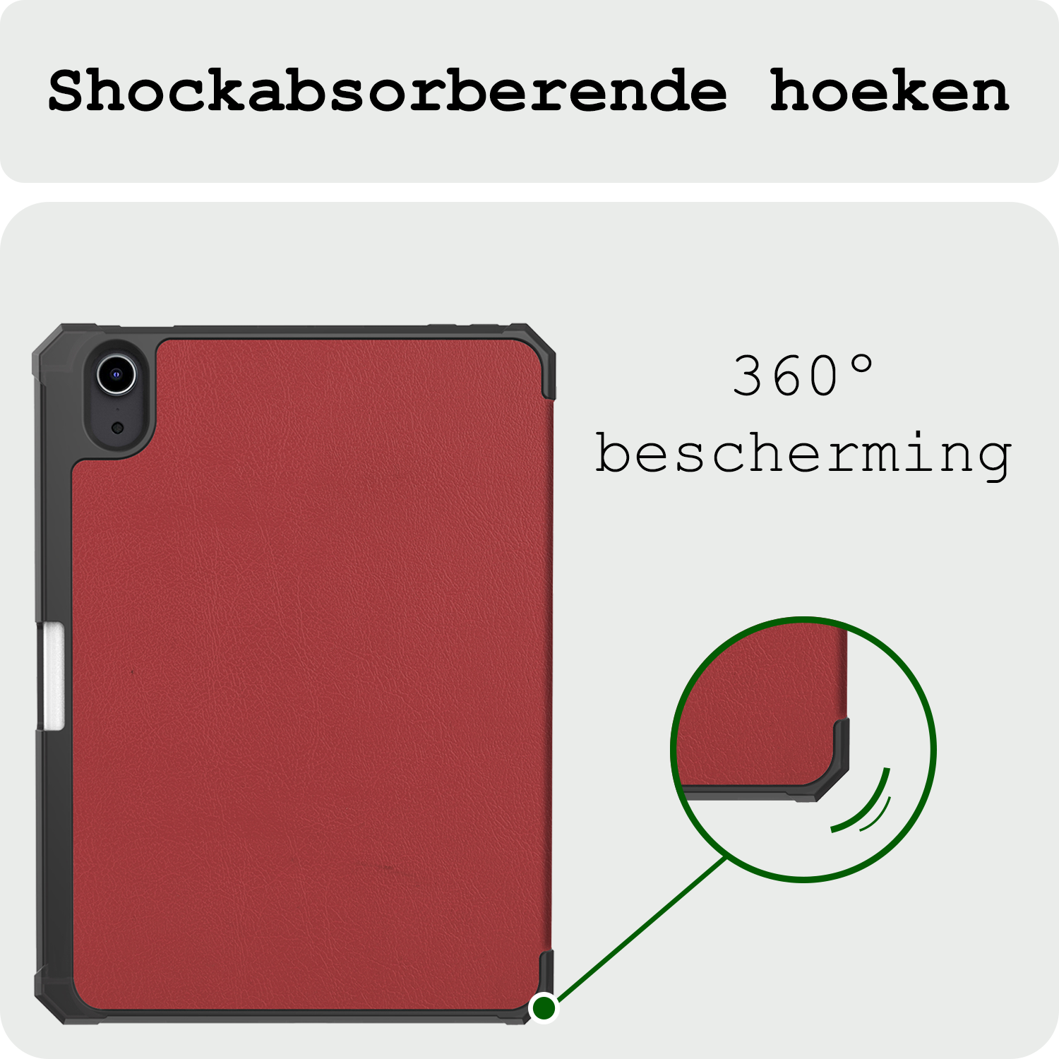 BASEY. BASEY. iPad Mini 7 Hoesje Met Uitsparing Voor Apple Pencil - Donkerrood