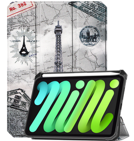 BASEY. BASEY. iPad Mini 7 Hoesje Met Uitsparing Voor Apple Pencil - Eiffeltoren