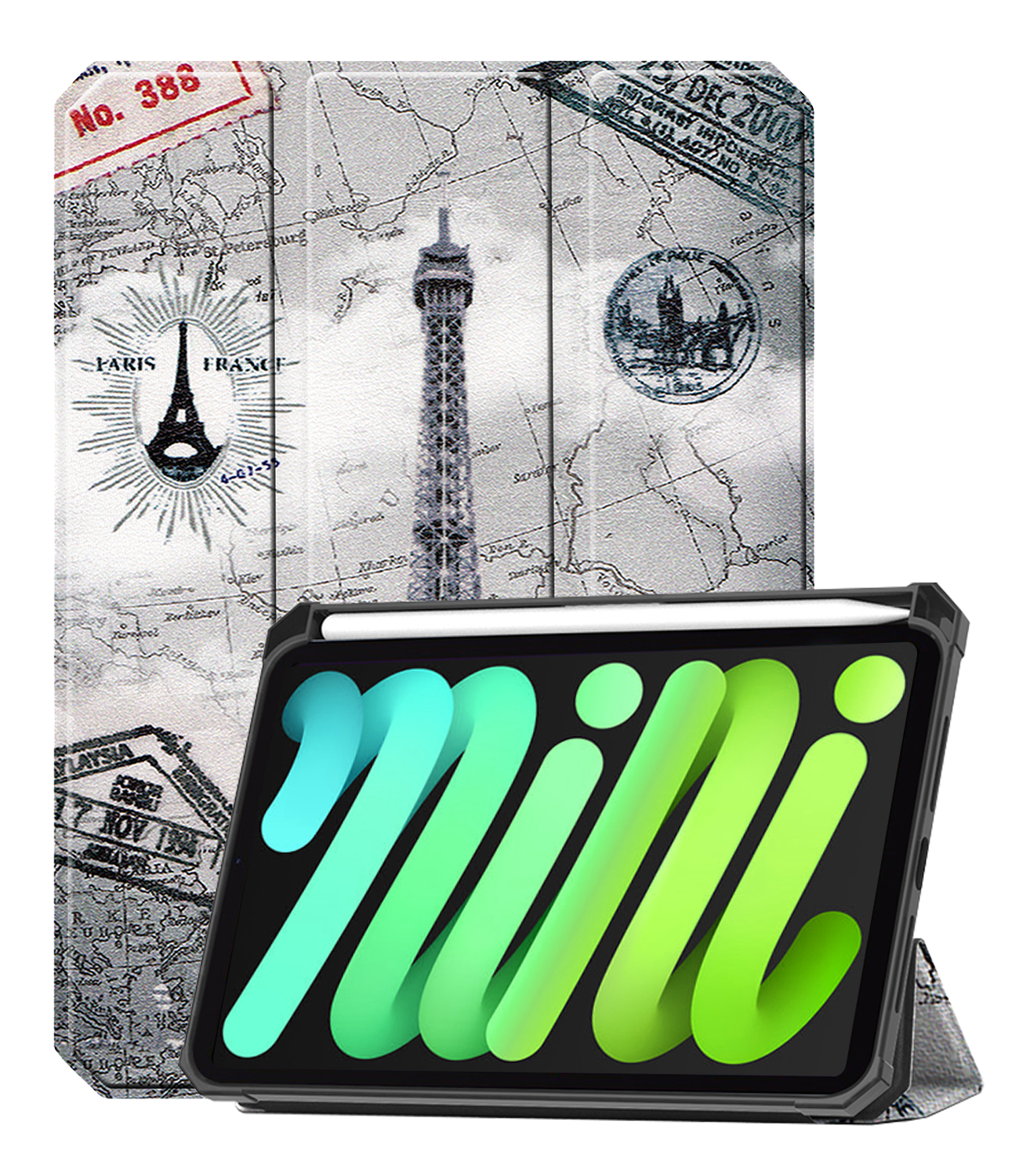 BASEY. BASEY. iPad Mini 7 Hoesje Met Uitsparing Voor Apple Pencil - Eiffeltoren