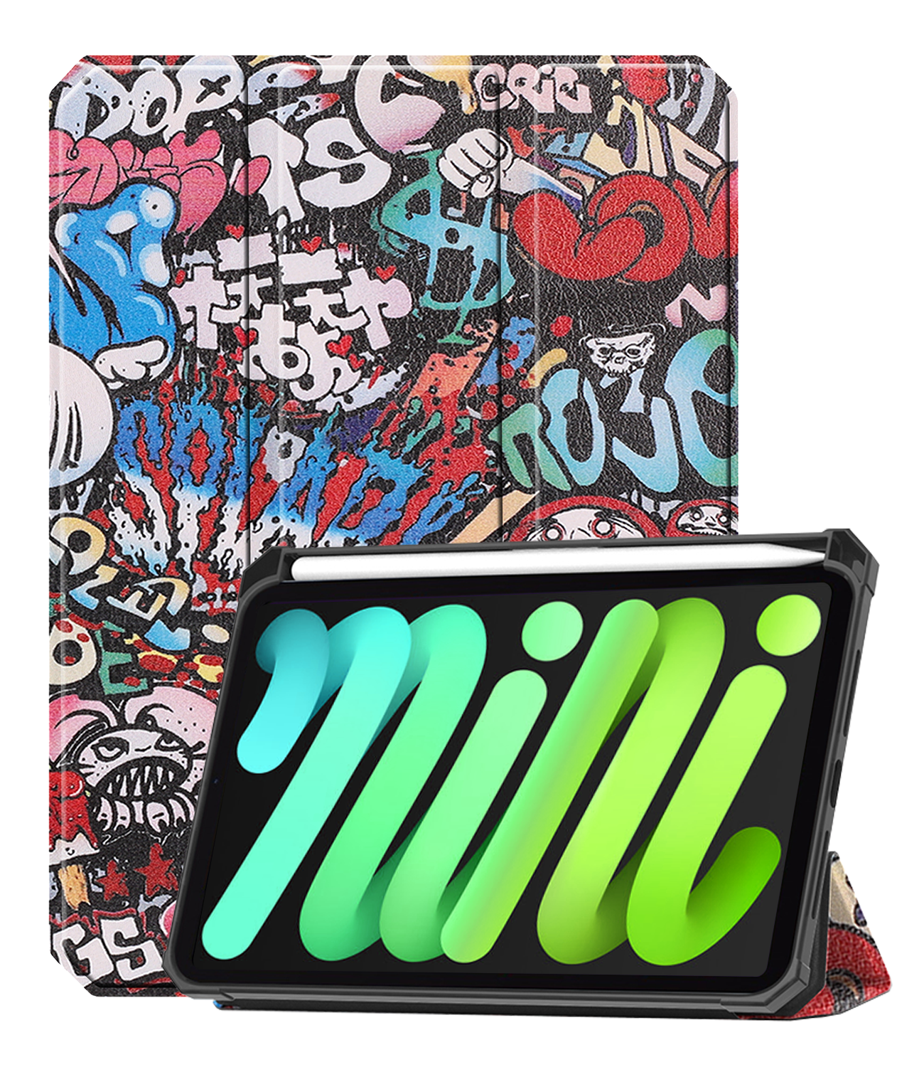 BASEY. BASEY. iPad Mini 7 Hoesje Met Uitsparing Voor Apple Pencil - Graffity