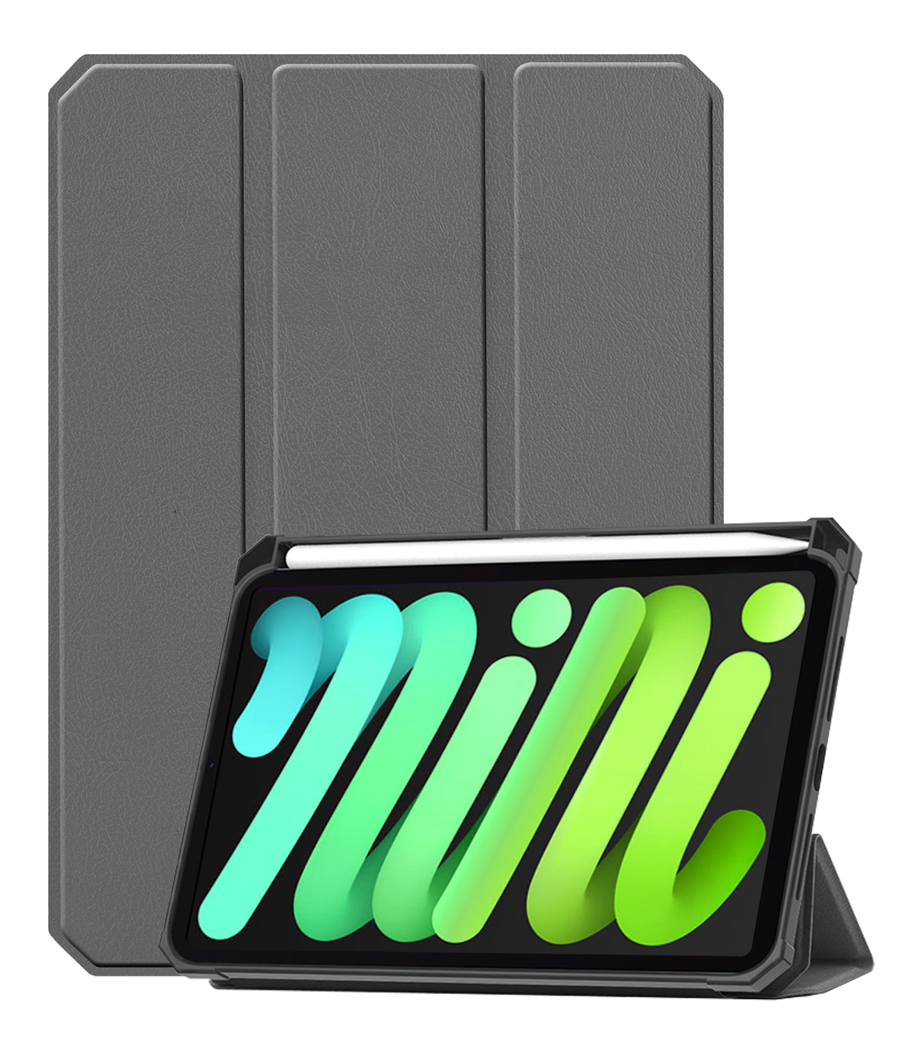 BASEY. BASEY. iPad Mini 7 Hoesje Met Uitsparing Voor Apple Pencil - Grijs