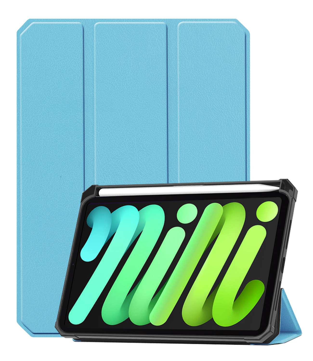 BASEY. BASEY. iPad Mini 7 Hoesje Met Uitsparing Voor Apple Pencil - Lichtblauw