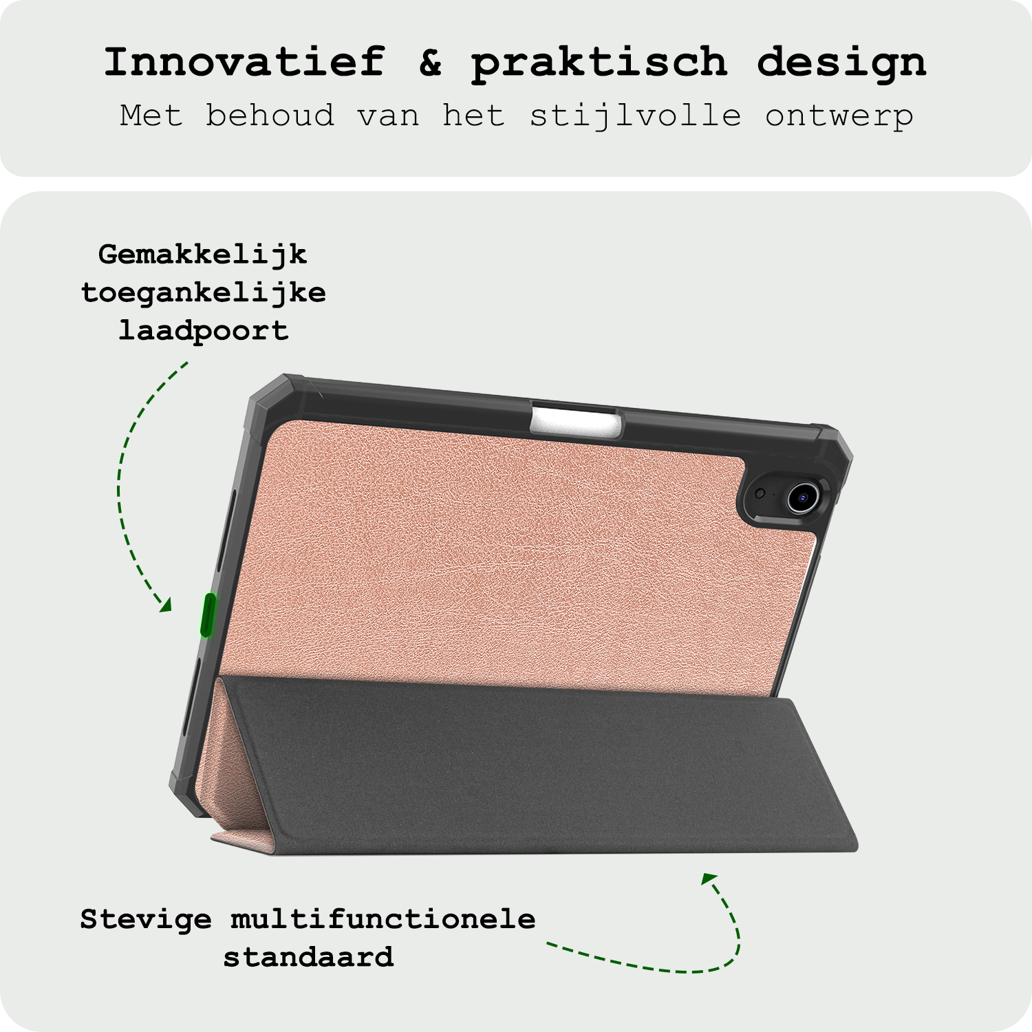 BASEY. BASEY. iPad Mini 7 Hoesje Met Uitsparing Voor Apple Pencil - Rose Goud
