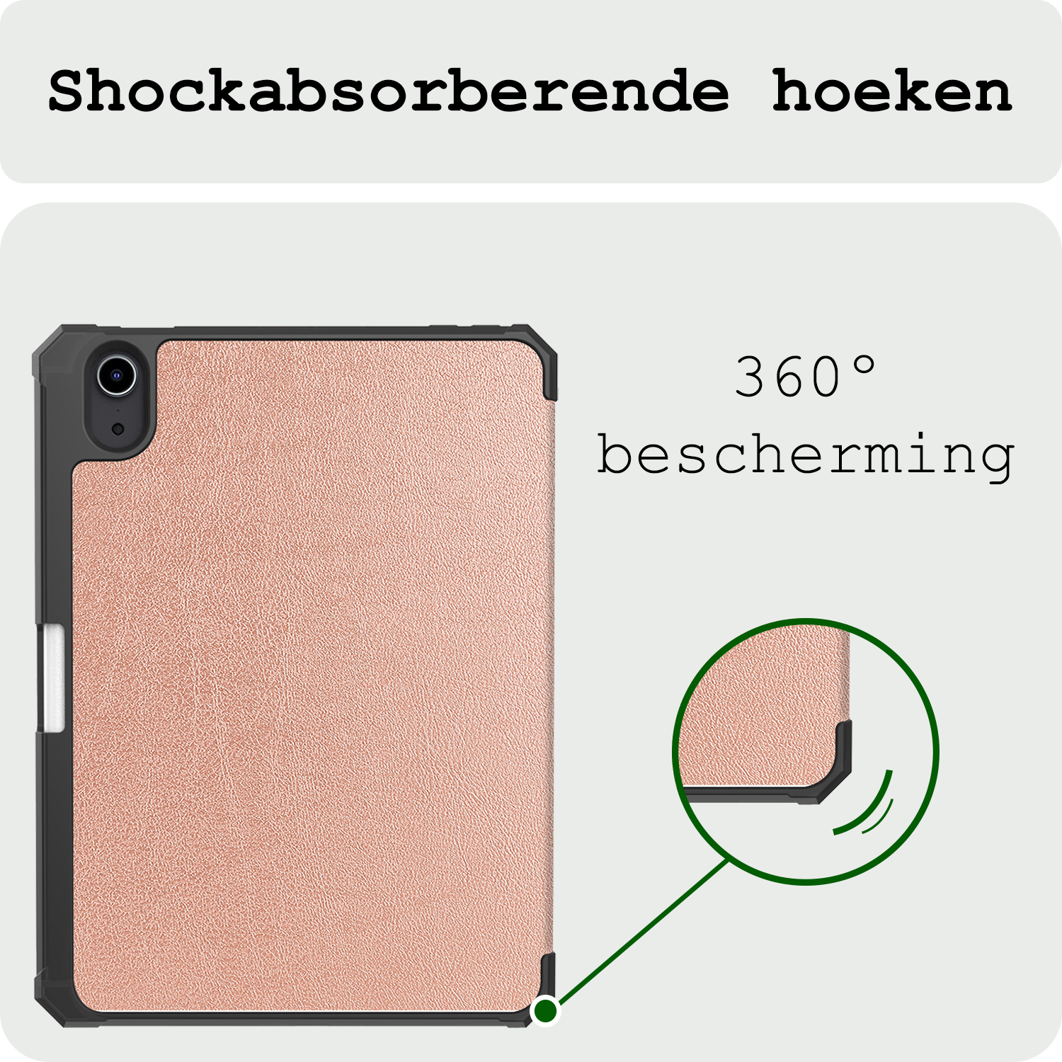BASEY. BASEY. iPad Mini 7 Hoesje Met Uitsparing Voor Apple Pencil - Rose Goud