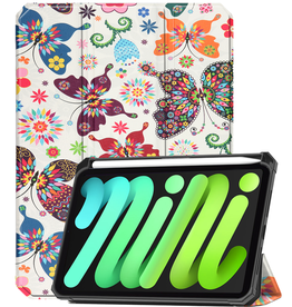 BASEY. BASEY. iPad Mini 7 Hoesje Met Uitsparing Voor Apple Pencil - Vlinders