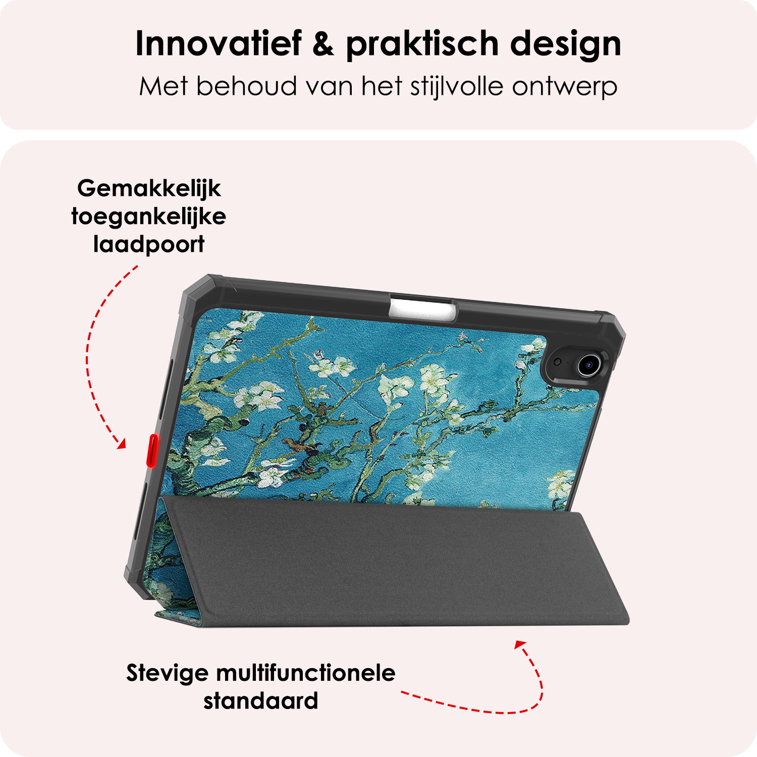 NoXx NoXx iPad Mini 7 Hoesje Met Uitsparing Voor Apple Pencil - Bloesem