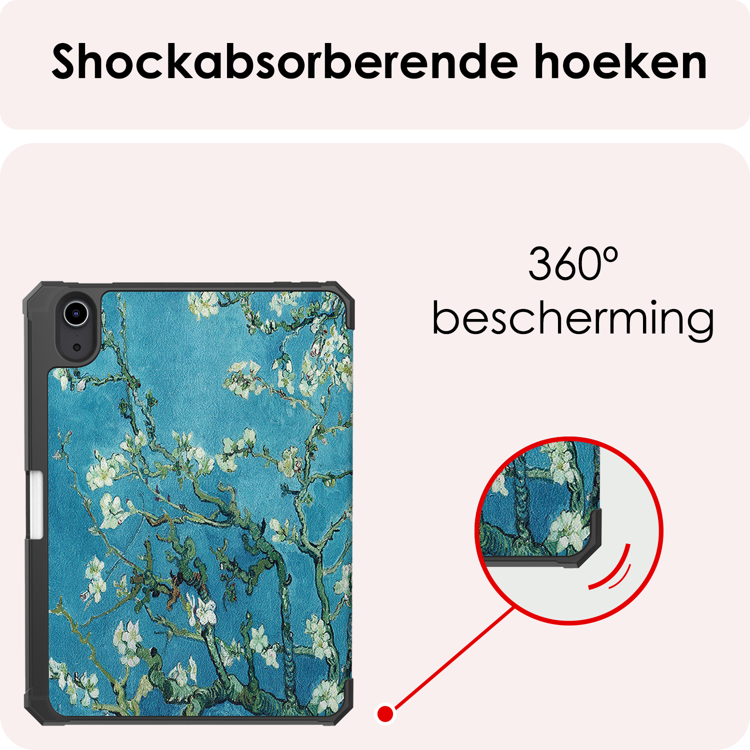 NoXx NoXx iPad Mini 7 Hoesje Met Uitsparing Voor Apple Pencil - Bloesem