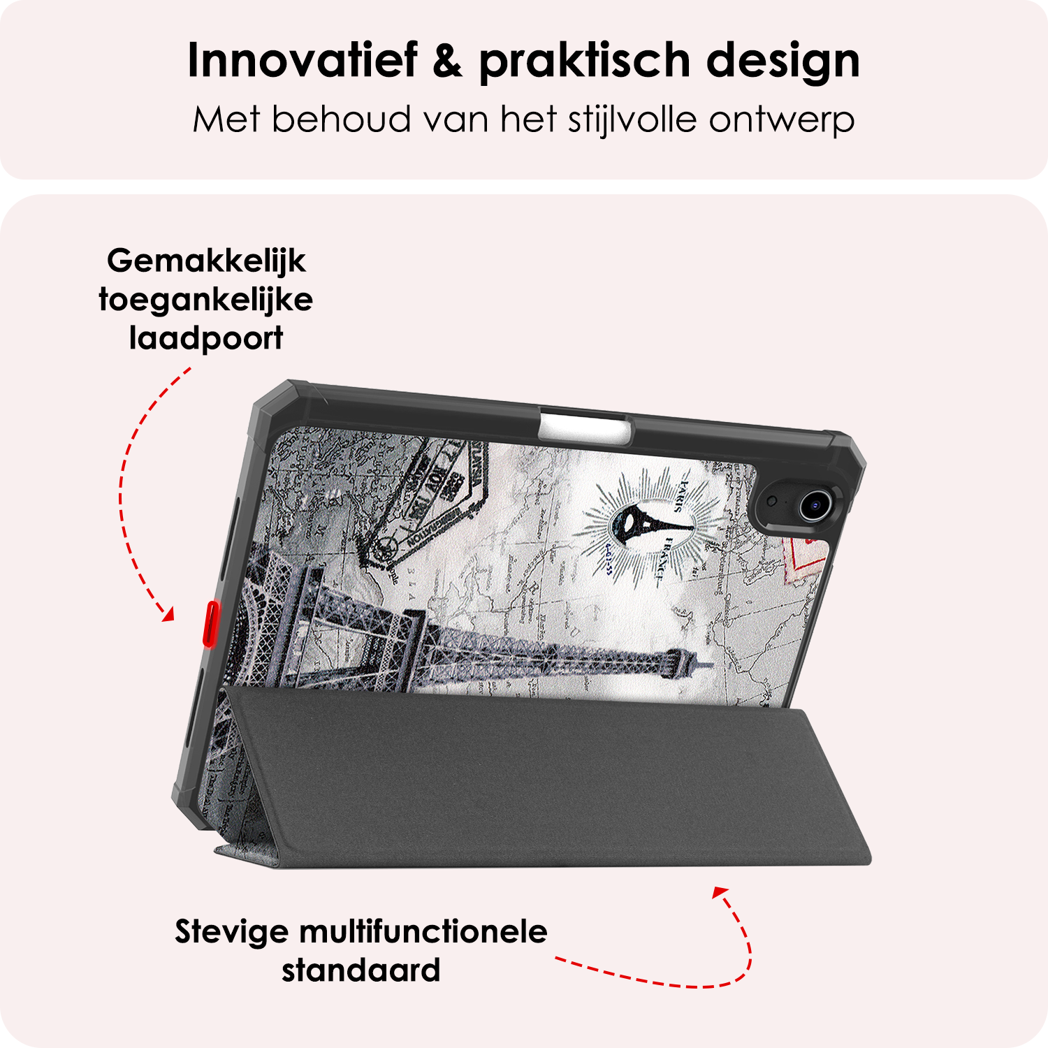 NoXx NoXx iPad Mini 7 Hoesje Met Uitsparing Voor Apple Pencil - Eiffeltoren