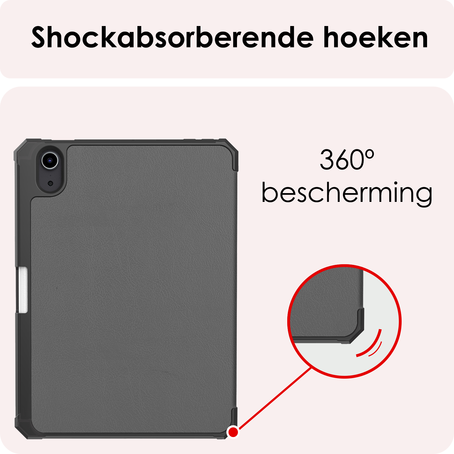 NoXx NoXx iPad Mini 7 Hoesje Met Uitsparing Voor Apple Pencil - Grijs