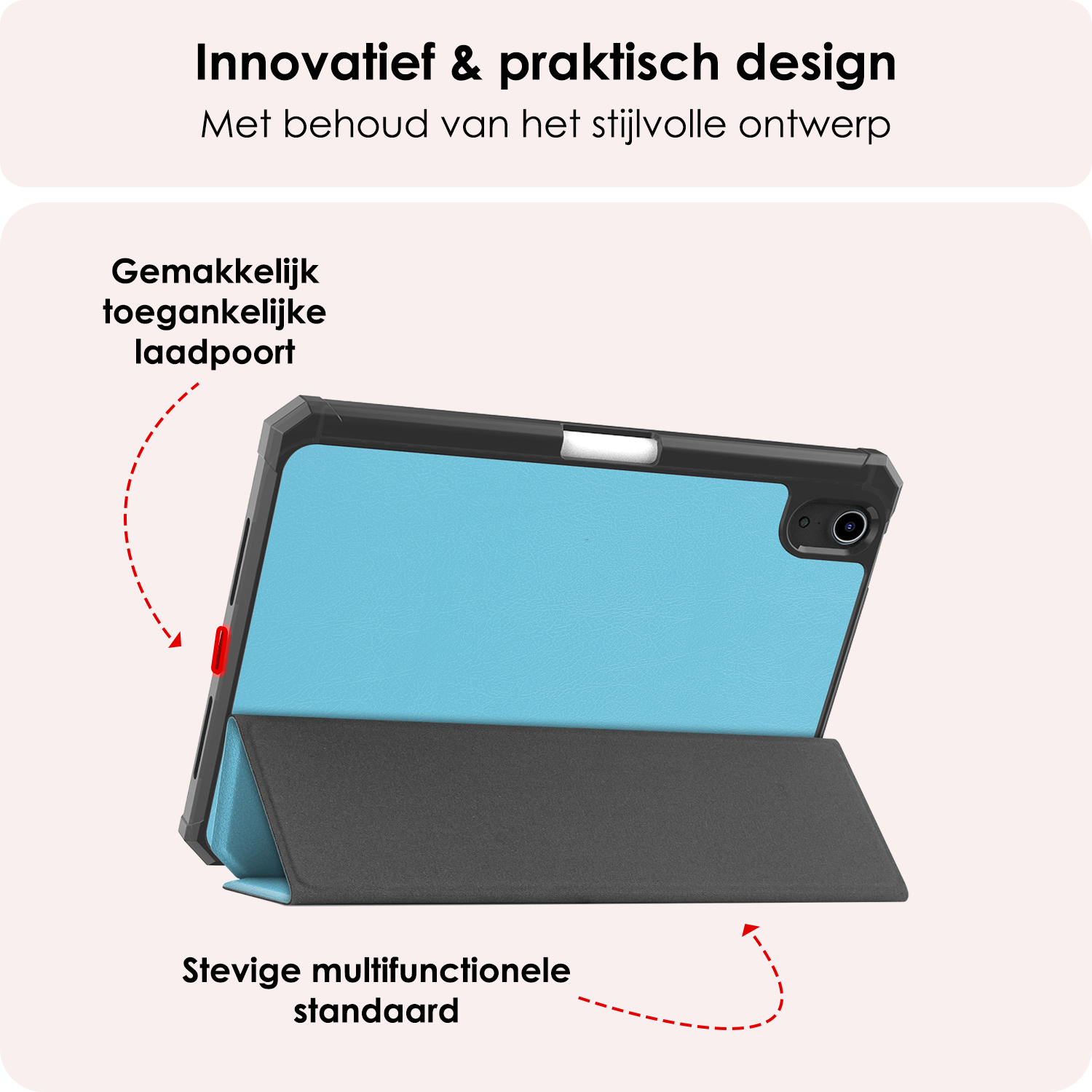 NoXx NoXx iPad Mini 7 Hoesje Met Uitsparing Voor Apple Pencil - Lichtblauw