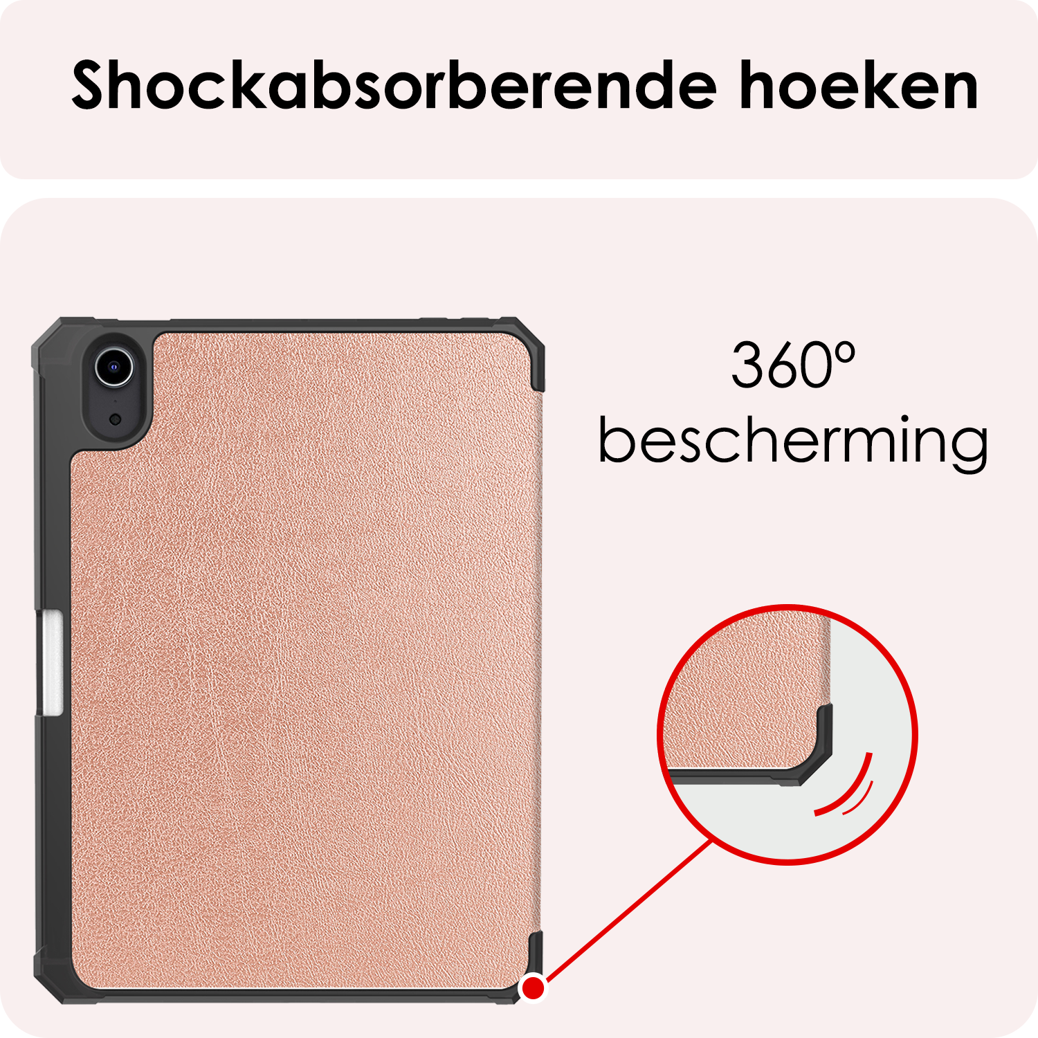 NoXx NoXx iPad Mini 7 Hoesje Met Uitsparing Voor Apple Pencil - Rose Goud