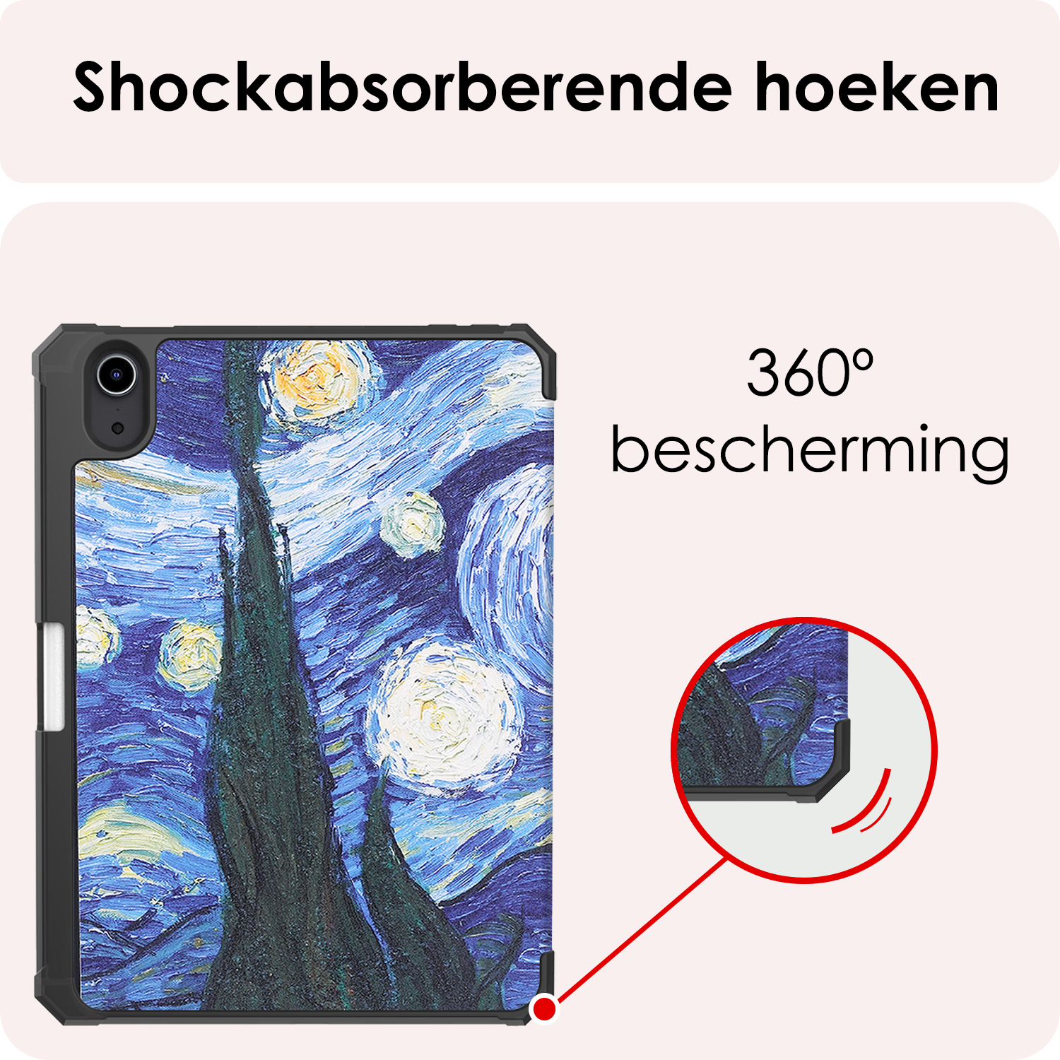 NoXx NoXx iPad Mini 7 Hoesje Met Uitsparing Voor Apple Pencil - Sterrenhemel