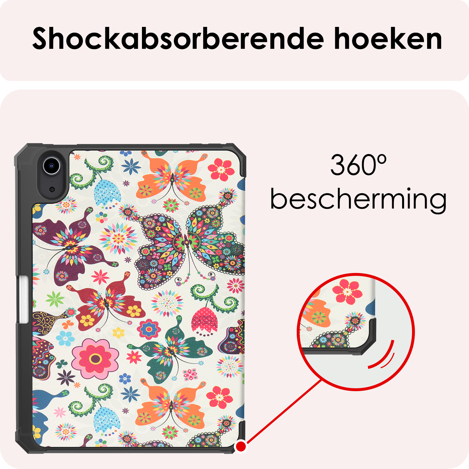 NoXx NoXx iPad Mini 7 Hoesje Met Uitsparing Voor Apple Pencil - Vlinders