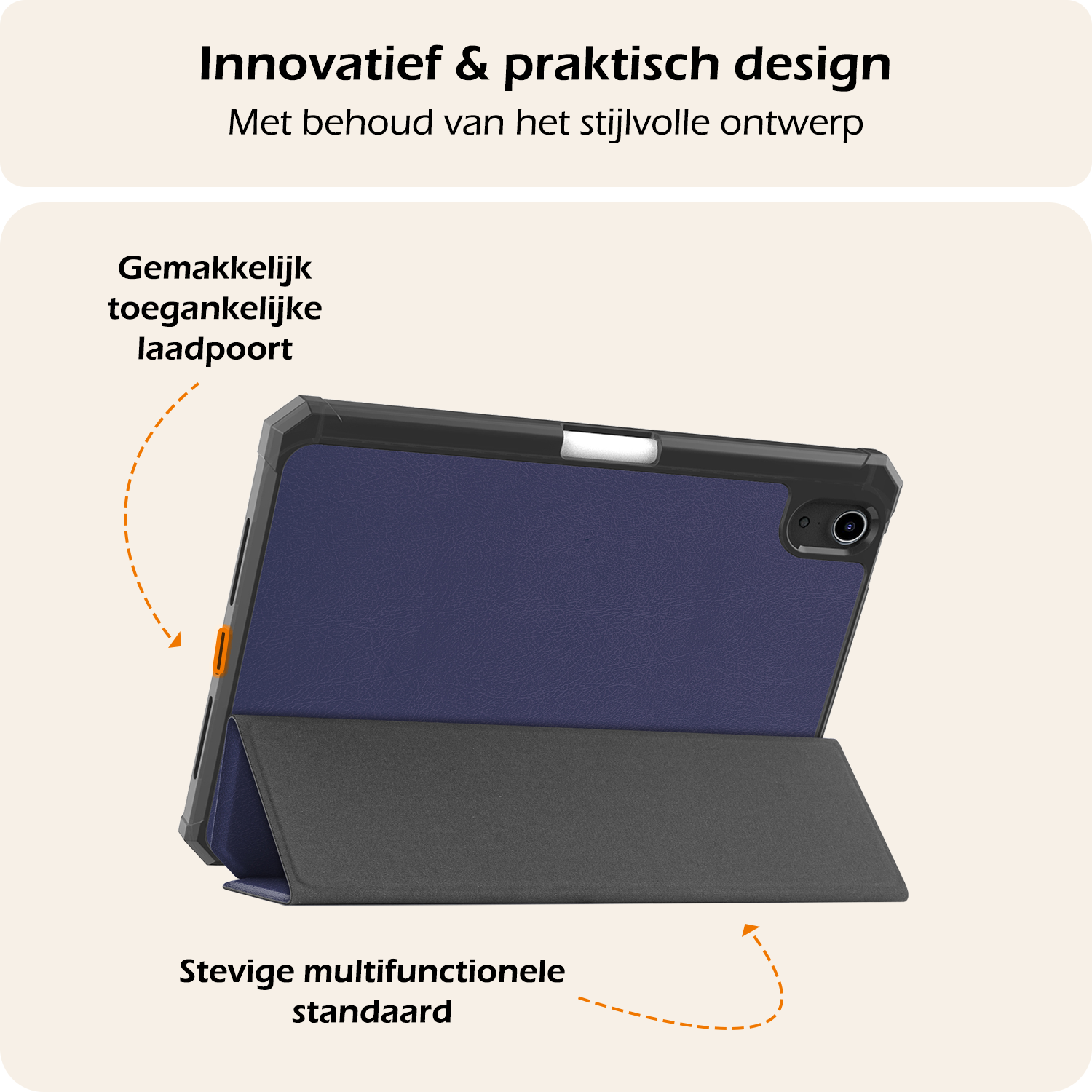 Nomfy Nomfy iPad Mini 7 Hoesje Met Uitsparing Voor Apple Pencil - Donkerblauw