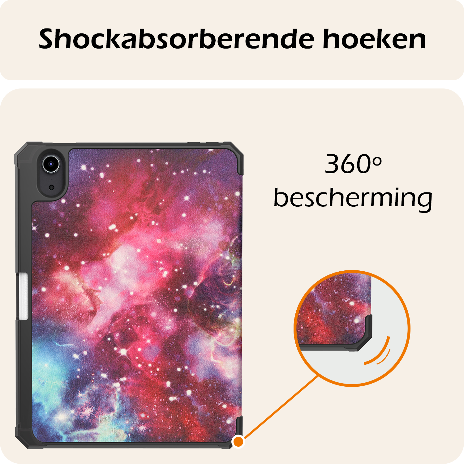 Nomfy Nomfy iPad Mini 7 Hoesje Met Uitsparing Voor Apple Pencil - Galaxy