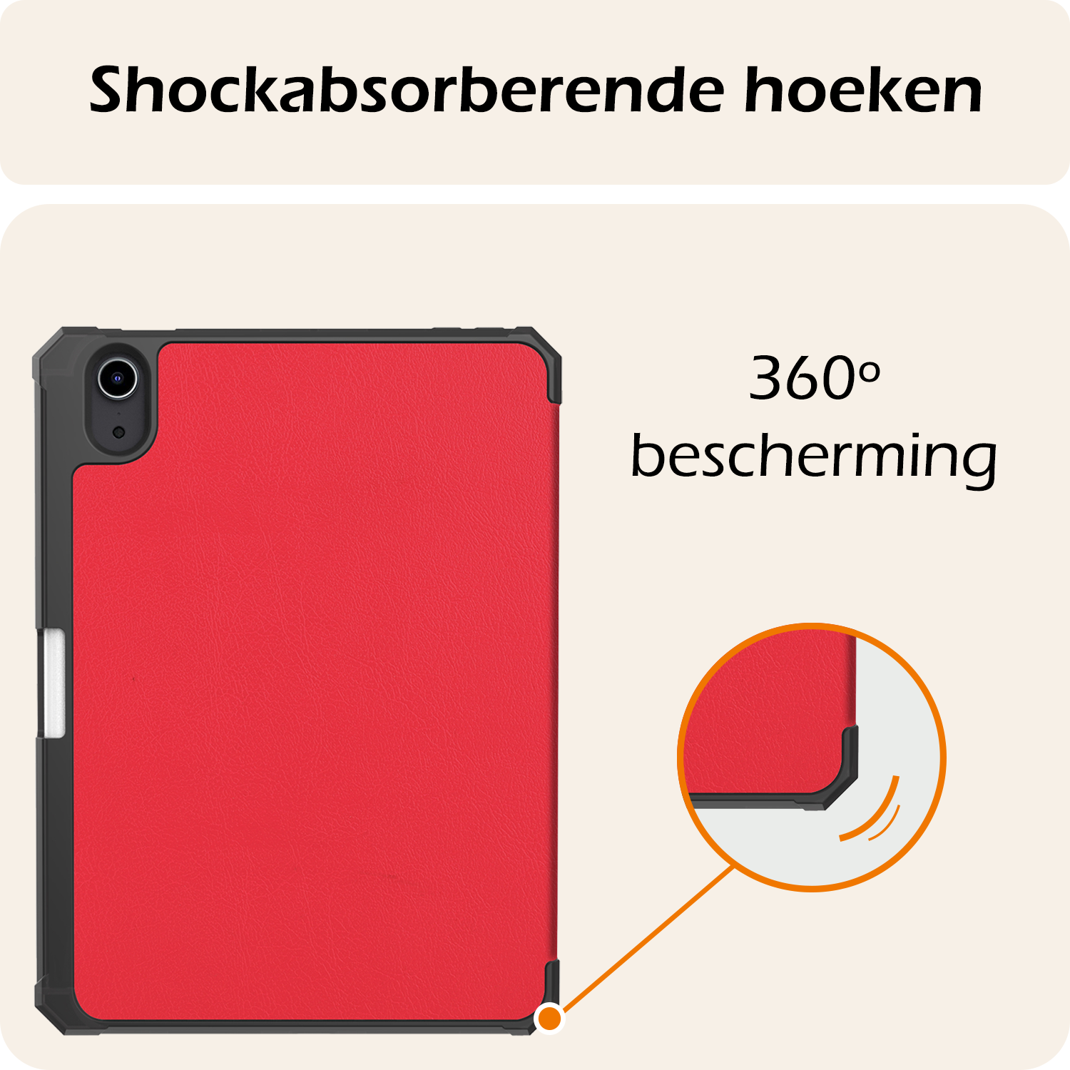 Nomfy Nomfy iPad Mini 7 Hoesje Met Uitsparing Voor Apple Pencil - Rood