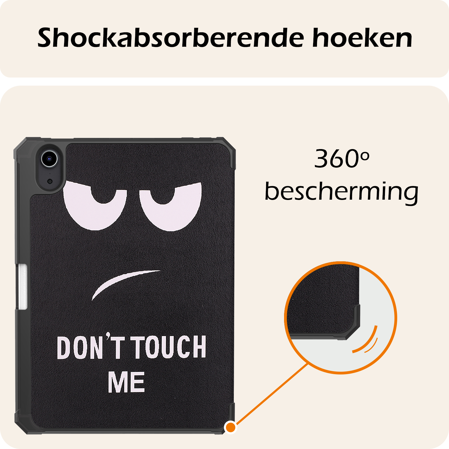 Nomfy Nomfy iPad Mini 7 Hoesje Met Uitsparing Voor Apple Pencil - Don't Touch Me