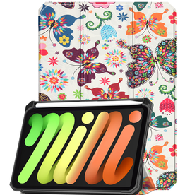 Nomfy Nomfy iPad Mini 7 Hoesje Met Uitsparing Voor Apple Pencil - Vlinders