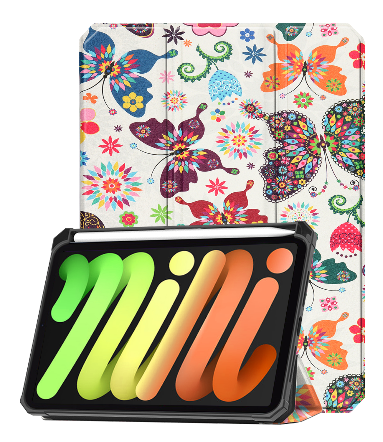 Nomfy Nomfy iPad Mini 7 Hoesje Met Uitsparing Voor Apple Pencil - Vlinders
