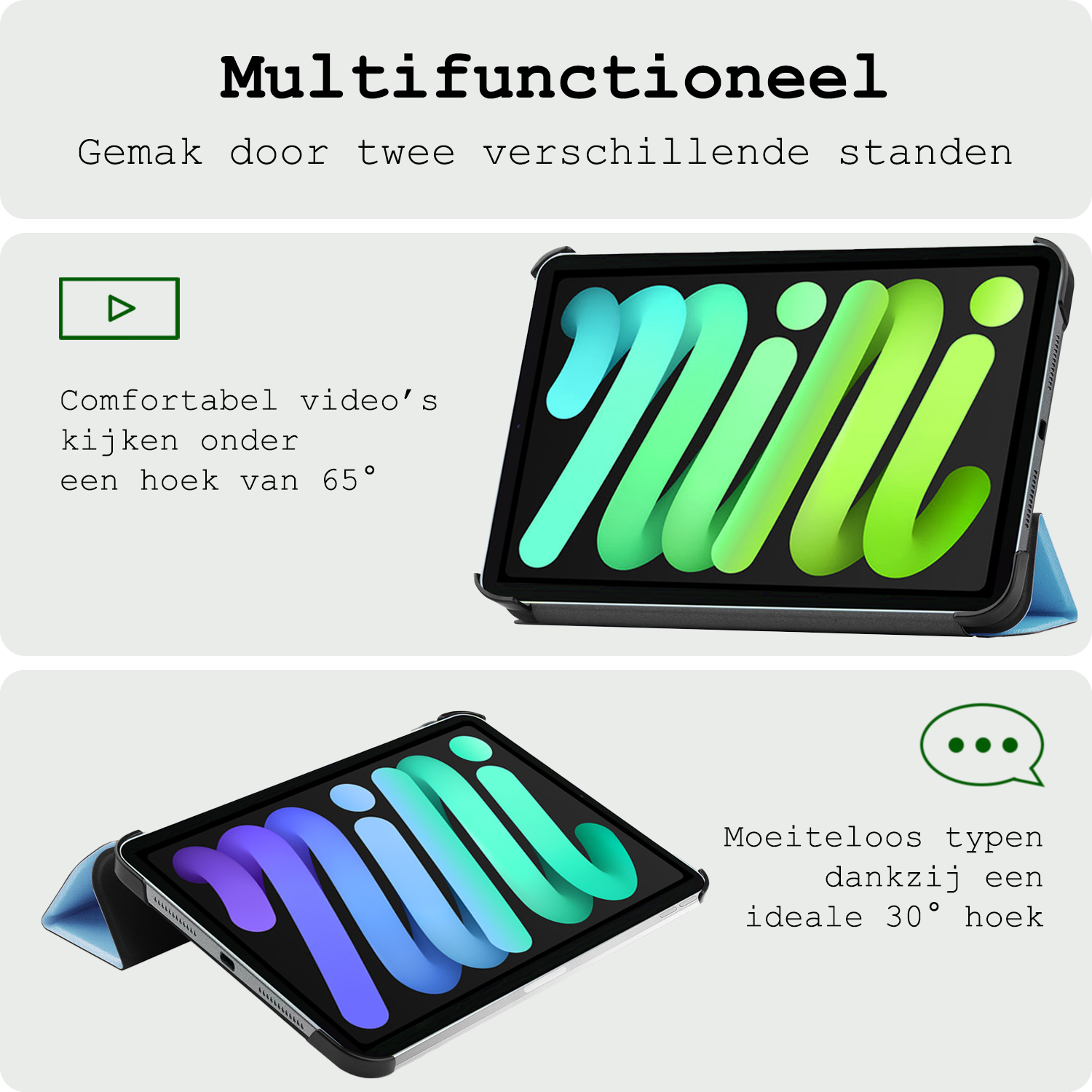 BASEY. BASEY. iPad Mini 7 Hoesje - Lichtblauw