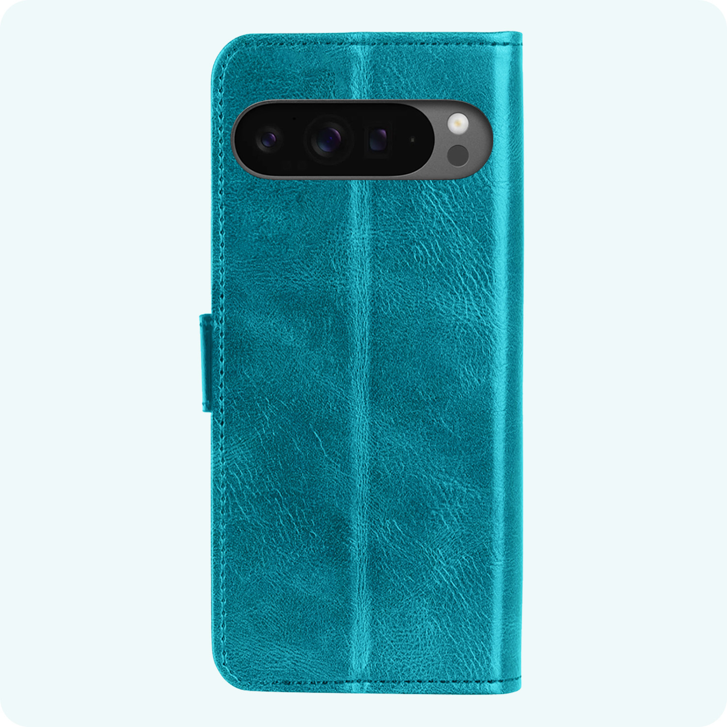 Forterra Hoesje Geschikt voor Google Pixel 9 Pro XL Hoesje Book Case Hoes Portemonnee Cover Walletcase Met 2x Screenprotector - Hoes Geschikt voor Google Pixel 9 Pro XL Hoes Bookcase Hoesje - Turquoise