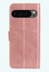 Forterra Hoesje Geschikt voor Google Pixel 9 Pro XL Hoesje Book Case Hoes Portemonnee Cover Walletcase Met 2x Screenprotector - Hoes Geschikt voor Google Pixel 9 Pro XL Hoes Bookcase Hoesje - Rosé goud