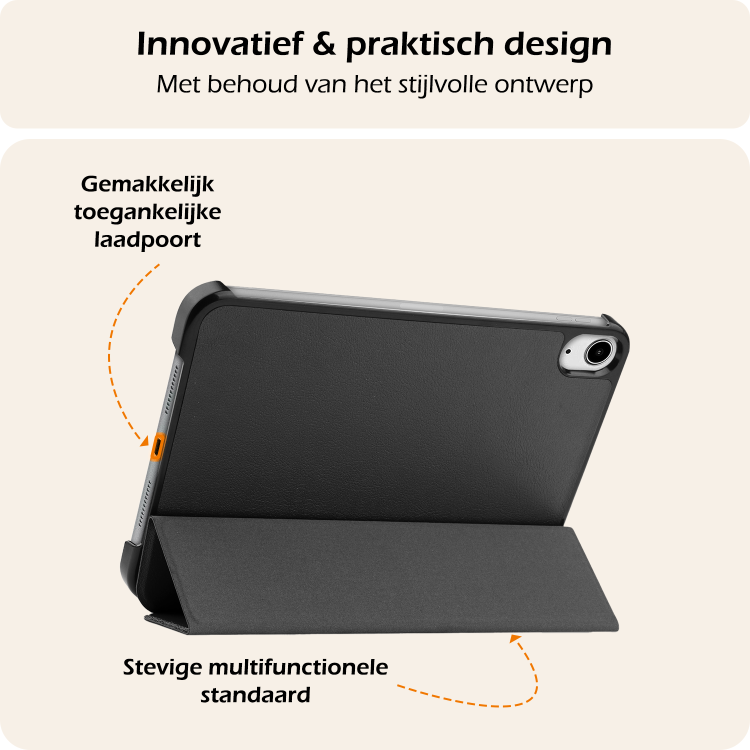 Nomfy Nomfy iPad Mini 7 Hoesje - Zwart