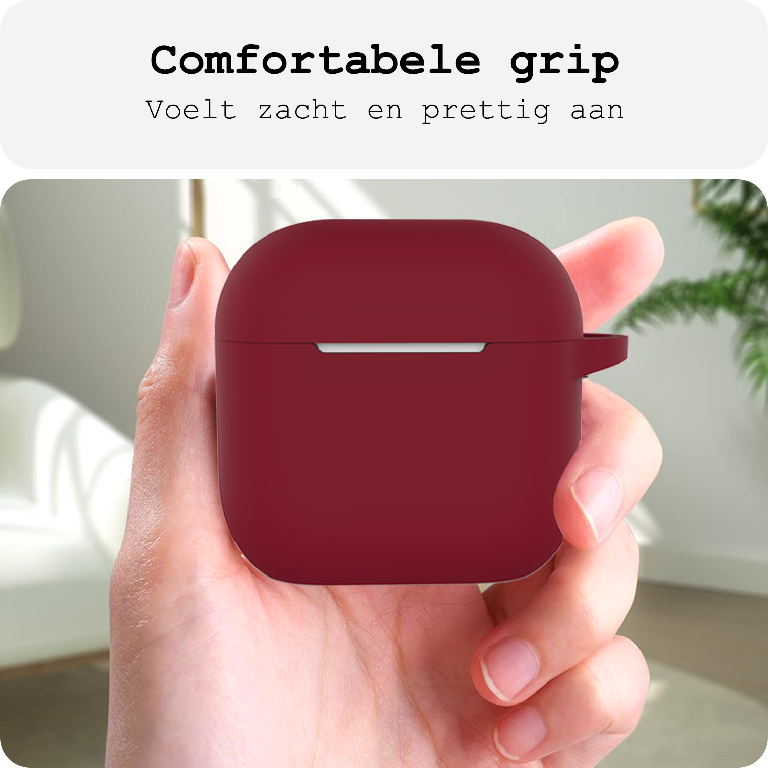 BASEY. BASEY. Siliconen Hoesje Voor Apple AirPods 4 - Donkerrood