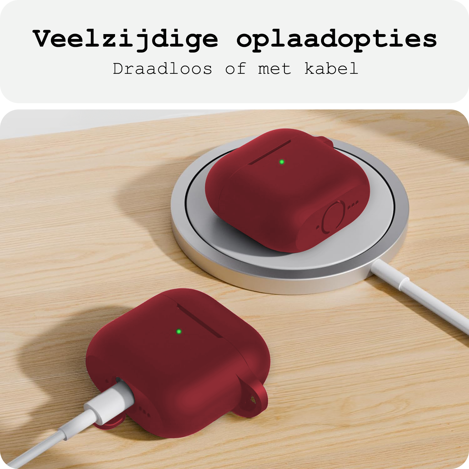 BASEY. BASEY. Siliconen Hoesje Voor Apple AirPods 4 - Donkerrood