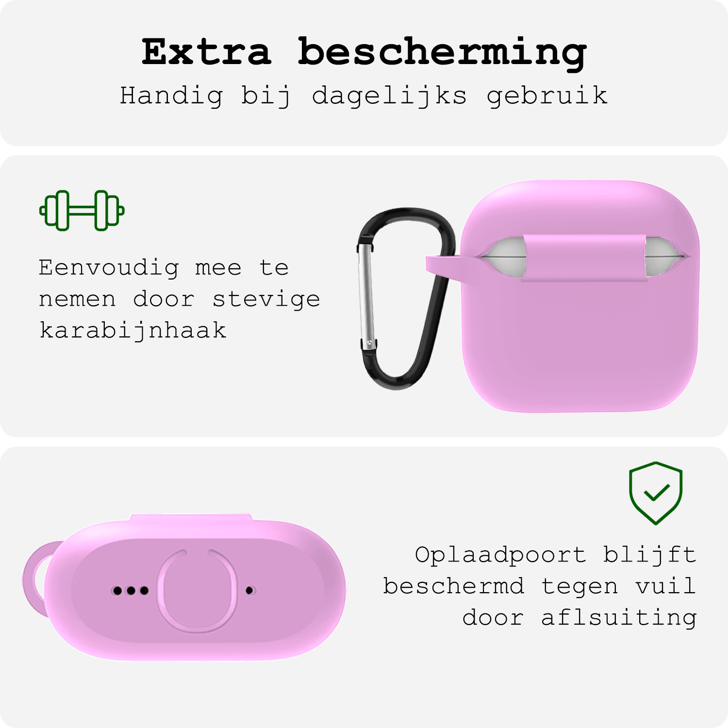 BASEY. BASEY. Siliconen Hoesje Voor Apple AirPods 4 - Flamingo