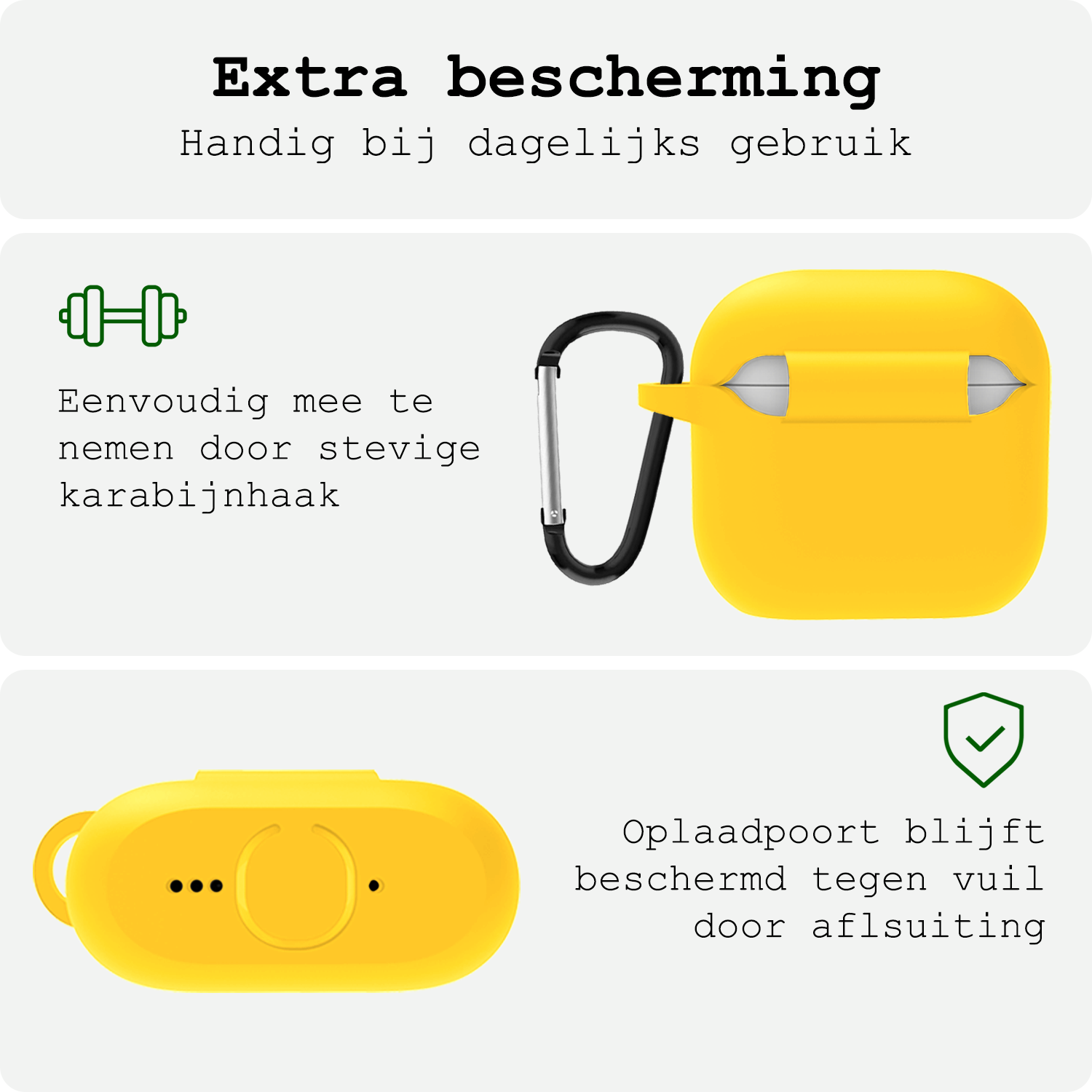 BASEY. BASEY. Siliconen Hoesje Voor Apple AirPods 4 - Geel