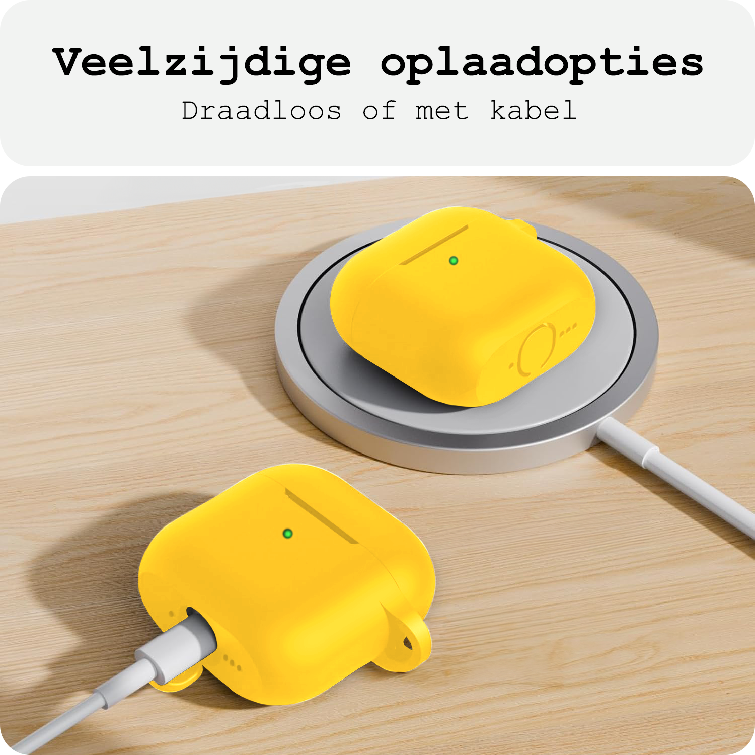 BASEY. BASEY. Siliconen Hoesje Voor Apple AirPods 4 - Geel