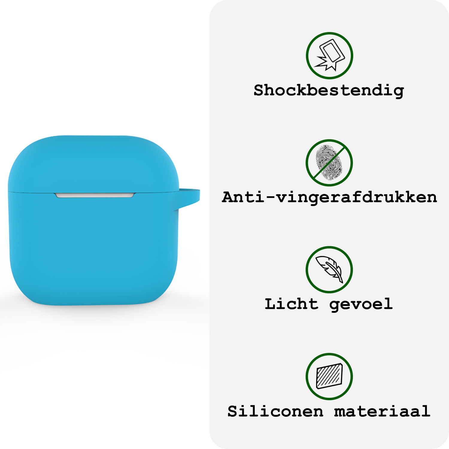 BASEY. BASEY. Siliconen Hoesje Voor Apple AirPods 4 - Lichtblauw