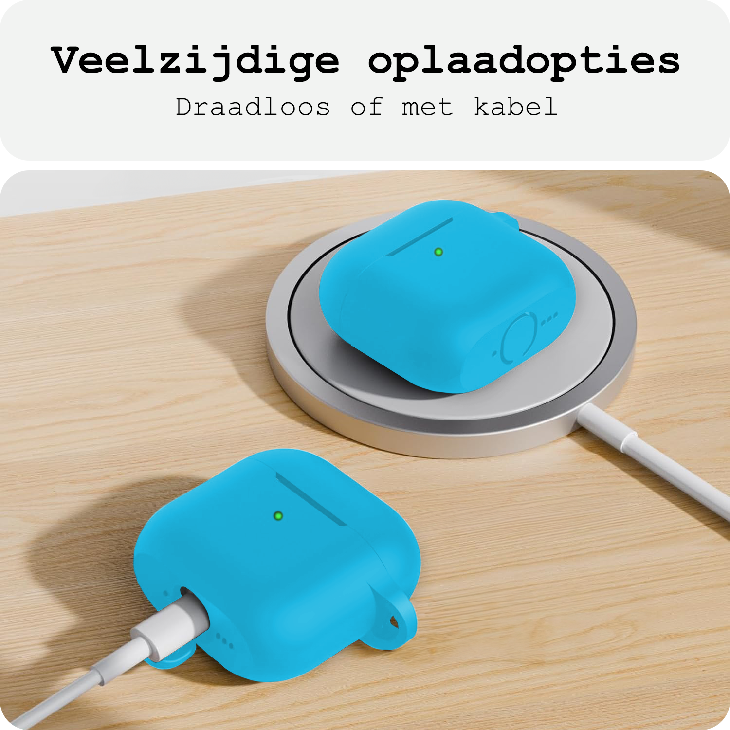 BASEY. BASEY. Siliconen Hoesje Voor Apple AirPods 4 - Lichtblauw