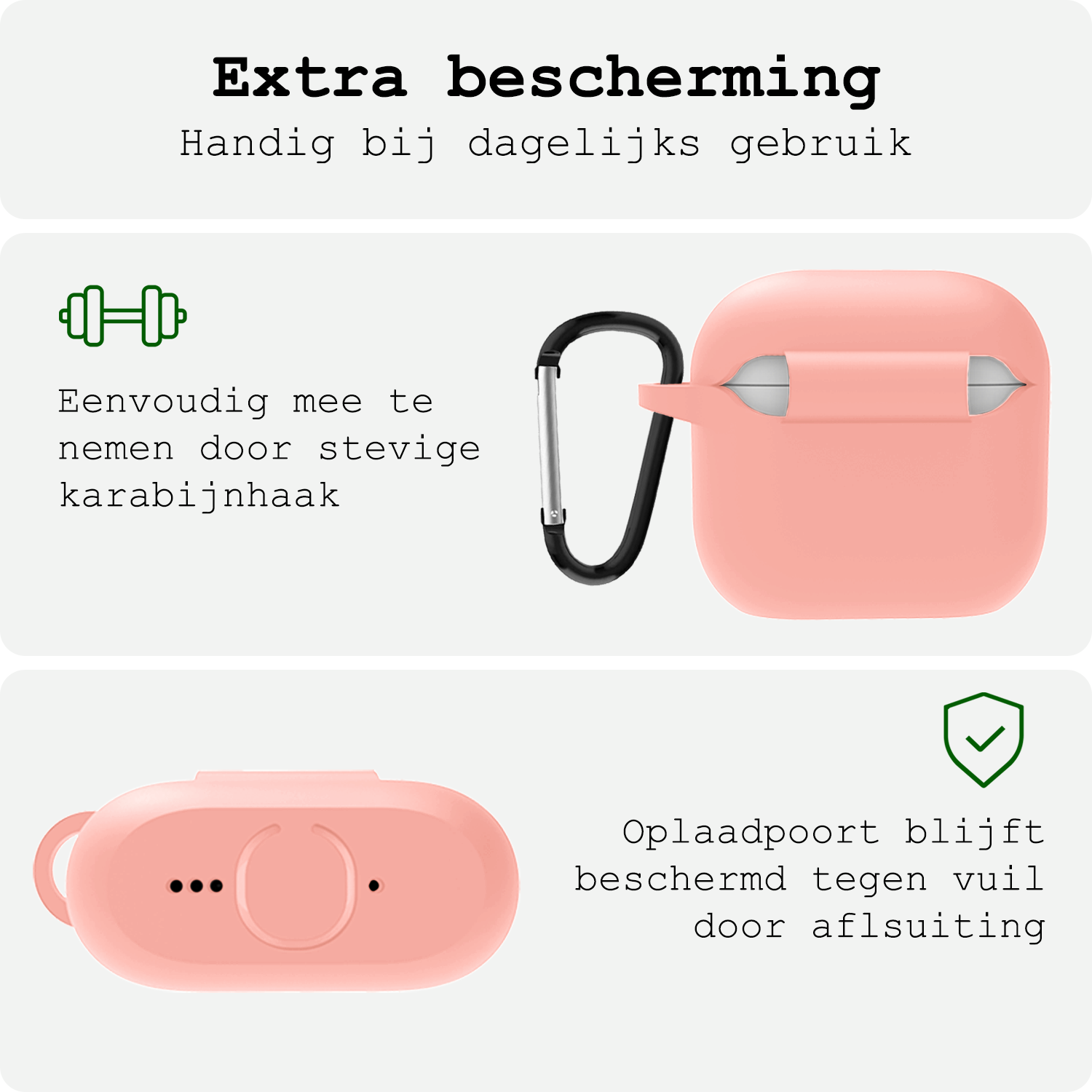 BASEY. BASEY. Siliconen Hoesje Voor Apple AirPods 4 - Lichtroze