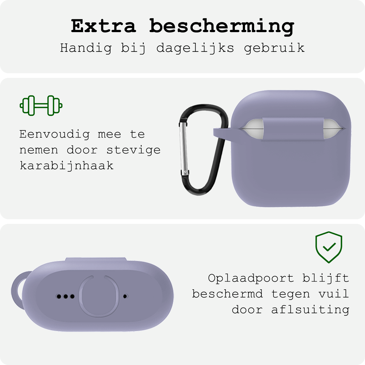 BASEY. BASEY. Siliconen Hoesje Voor Apple AirPods 4 - Lila