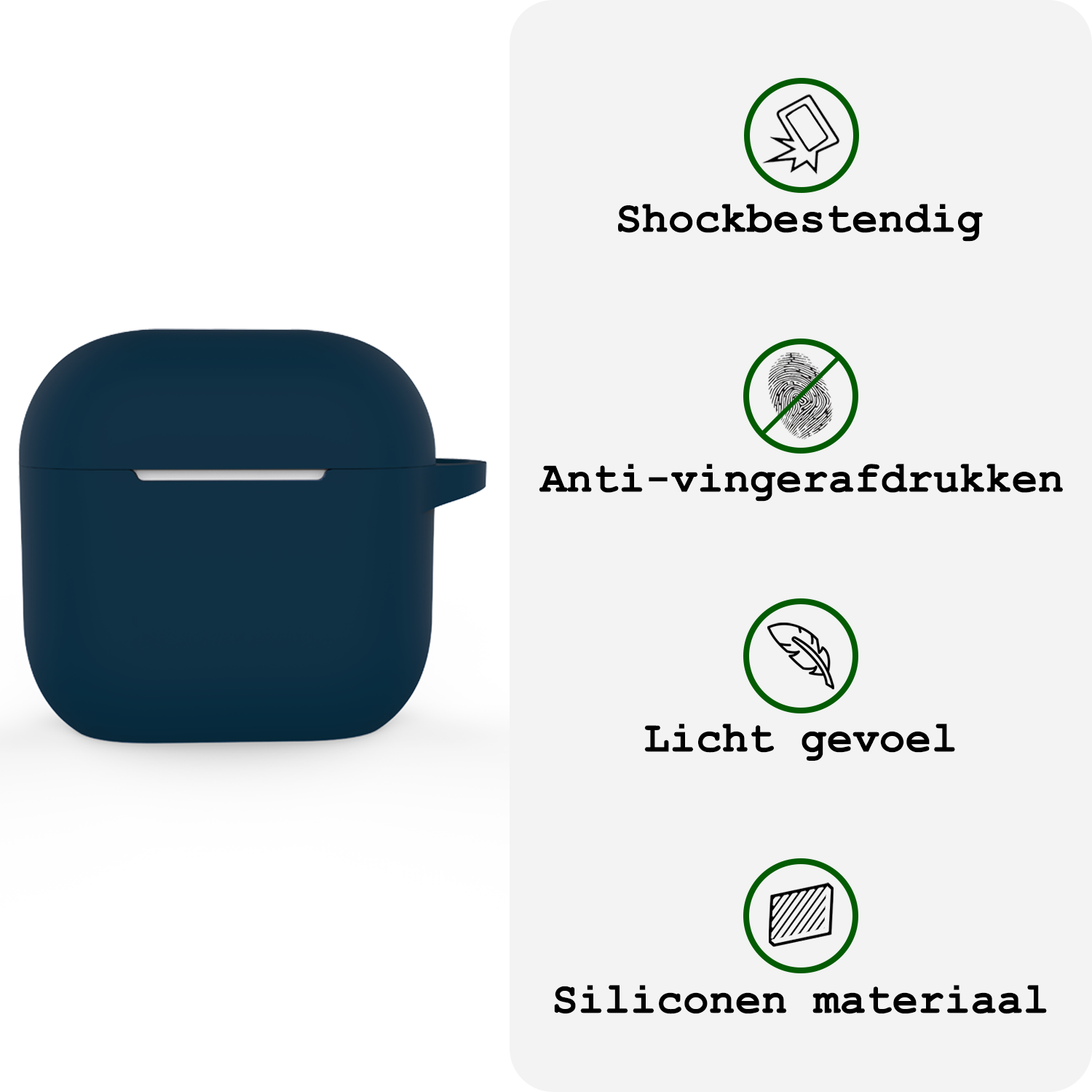 BASEY. BASEY. Siliconen Hoesje Voor Apple AirPods 4 - Navy