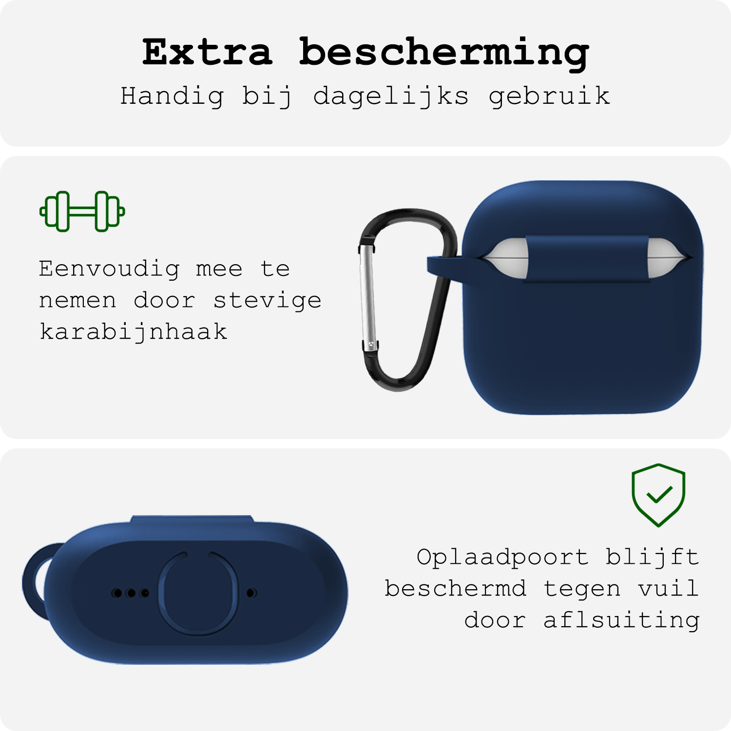 BASEY. BASEY. Siliconen Hoesje Voor Apple AirPods 4 - Navy