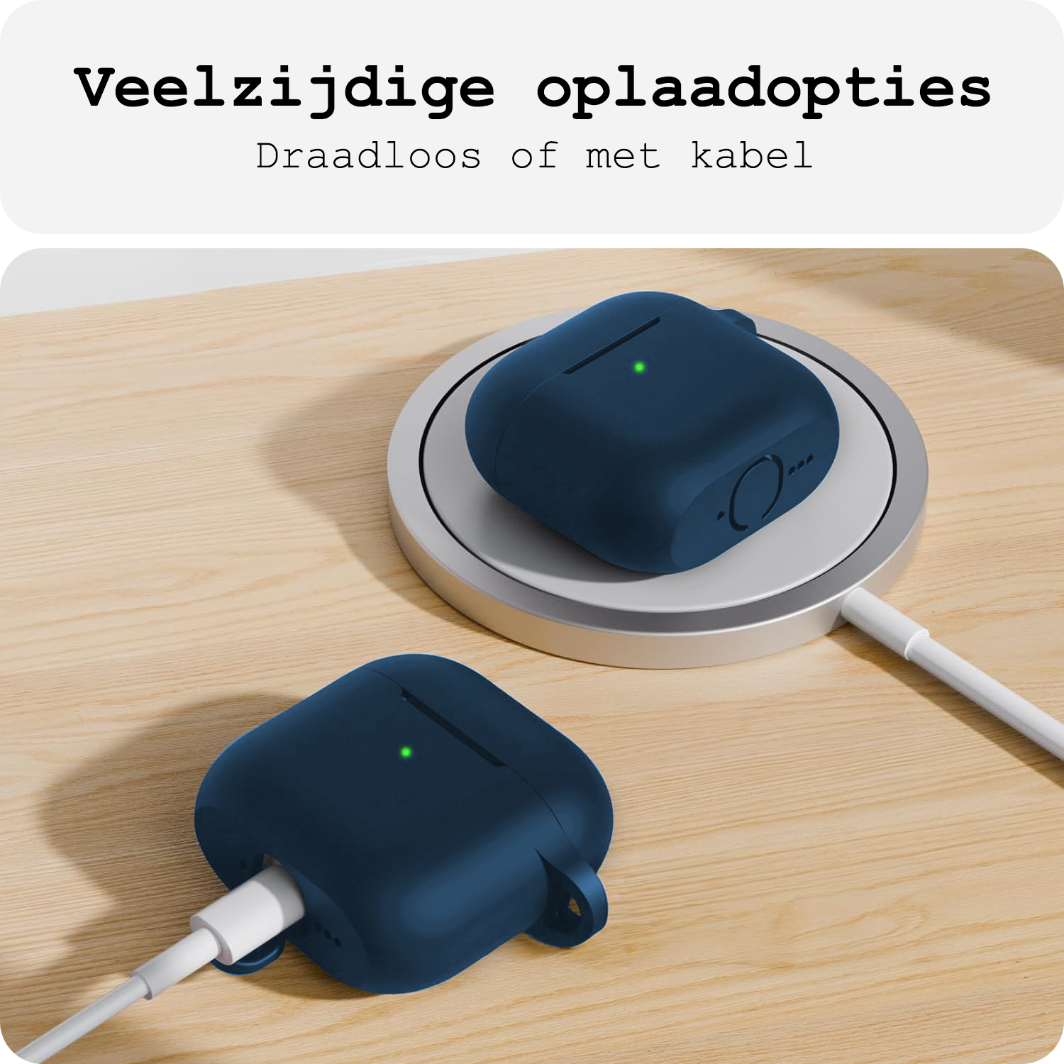 BASEY. BASEY. Siliconen Hoesje Voor Apple AirPods 4 - Navy