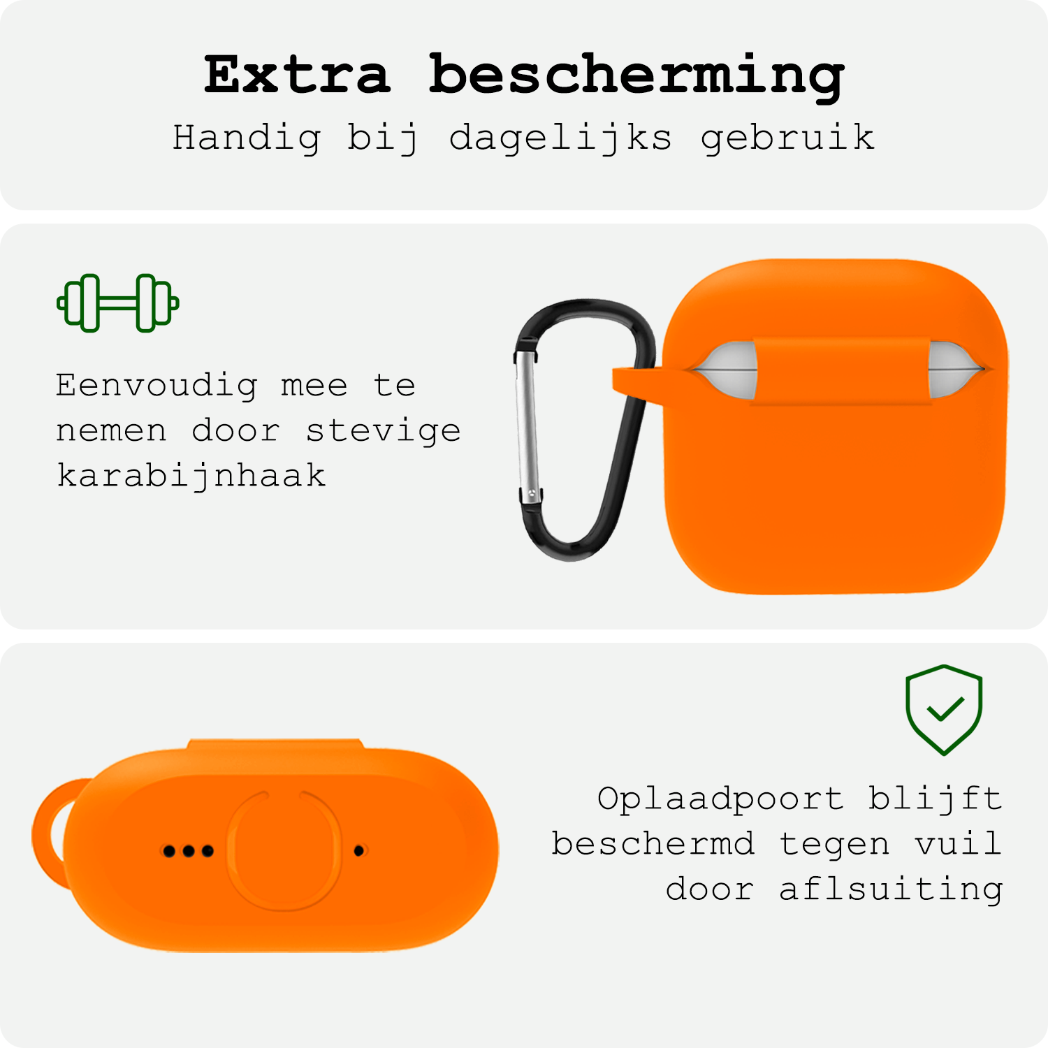 BASEY. BASEY. Siliconen Hoesje Voor Apple AirPods 4 - Oranje