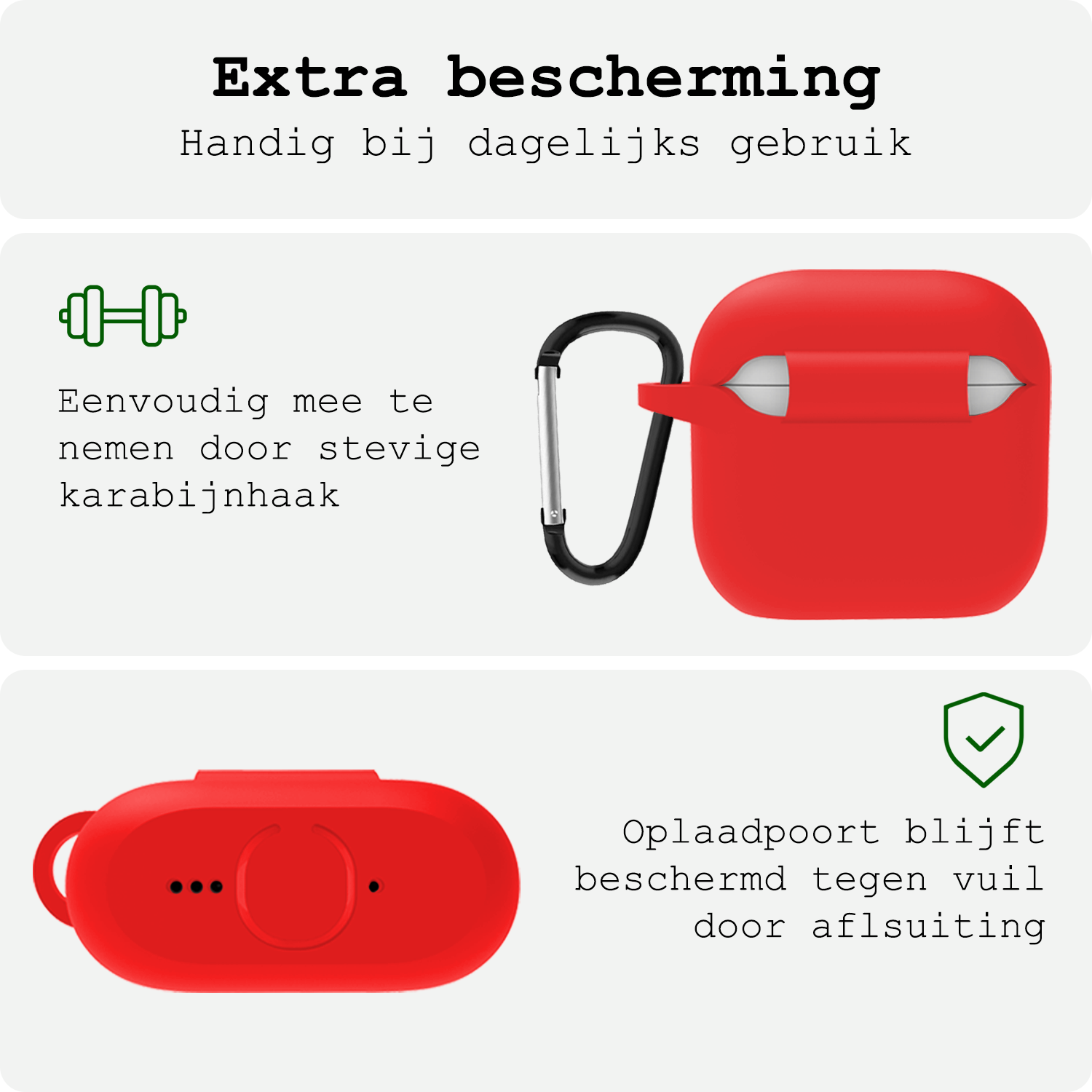 BASEY. BASEY. Siliconen Hoesje Voor Apple AirPods 4 - Rood