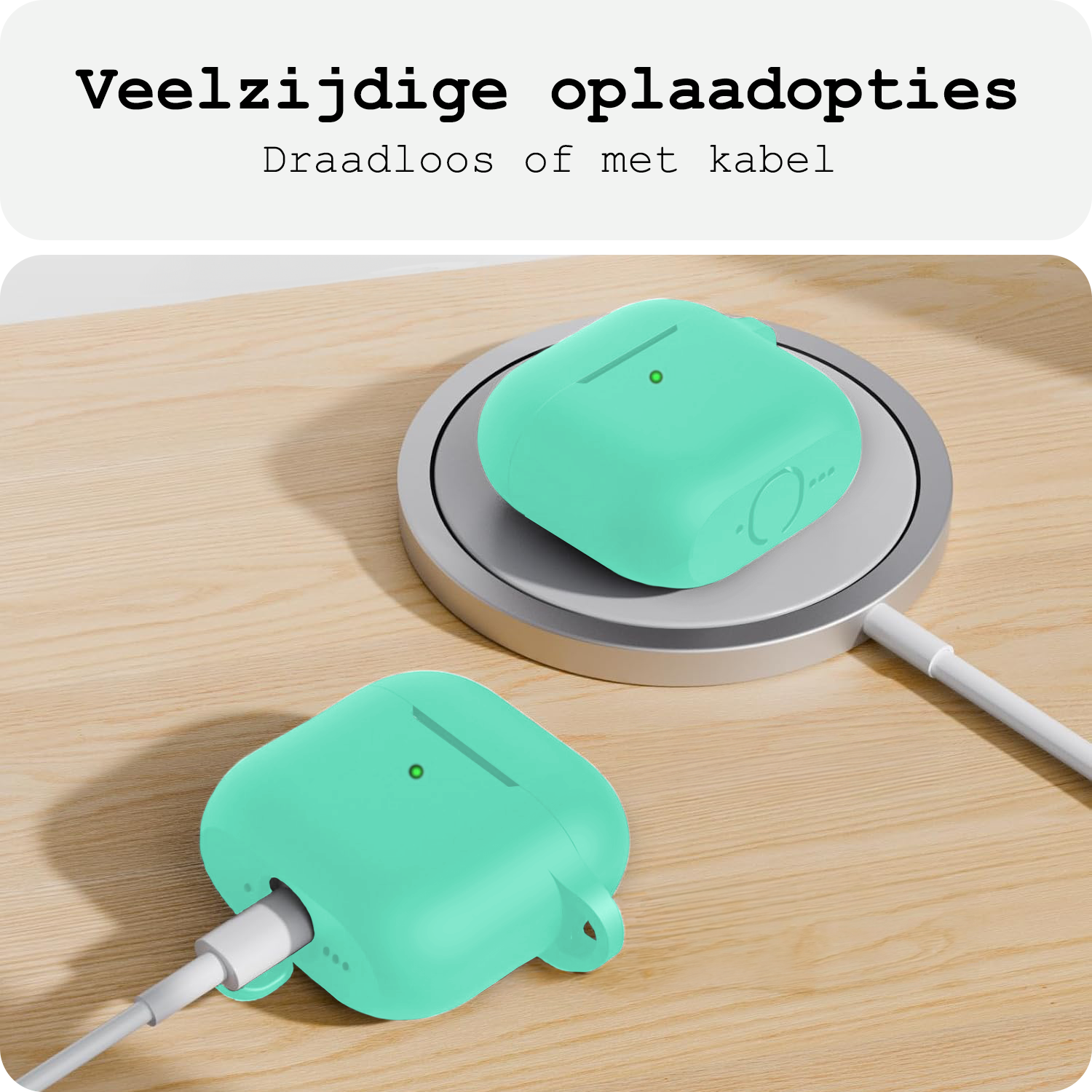 BASEY. BASEY. Siliconen Hoesje Voor Apple AirPods 4 - Turquoise