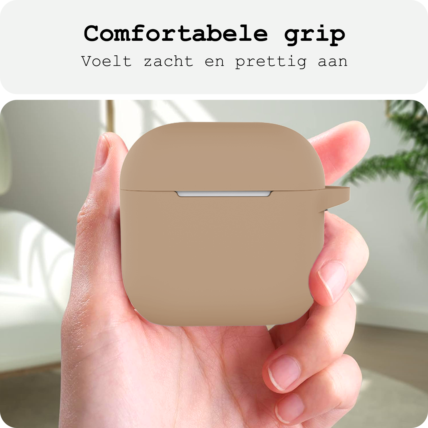 BASEY. BASEY. Siliconen Hoesje Voor Apple AirPods 4 - Zand