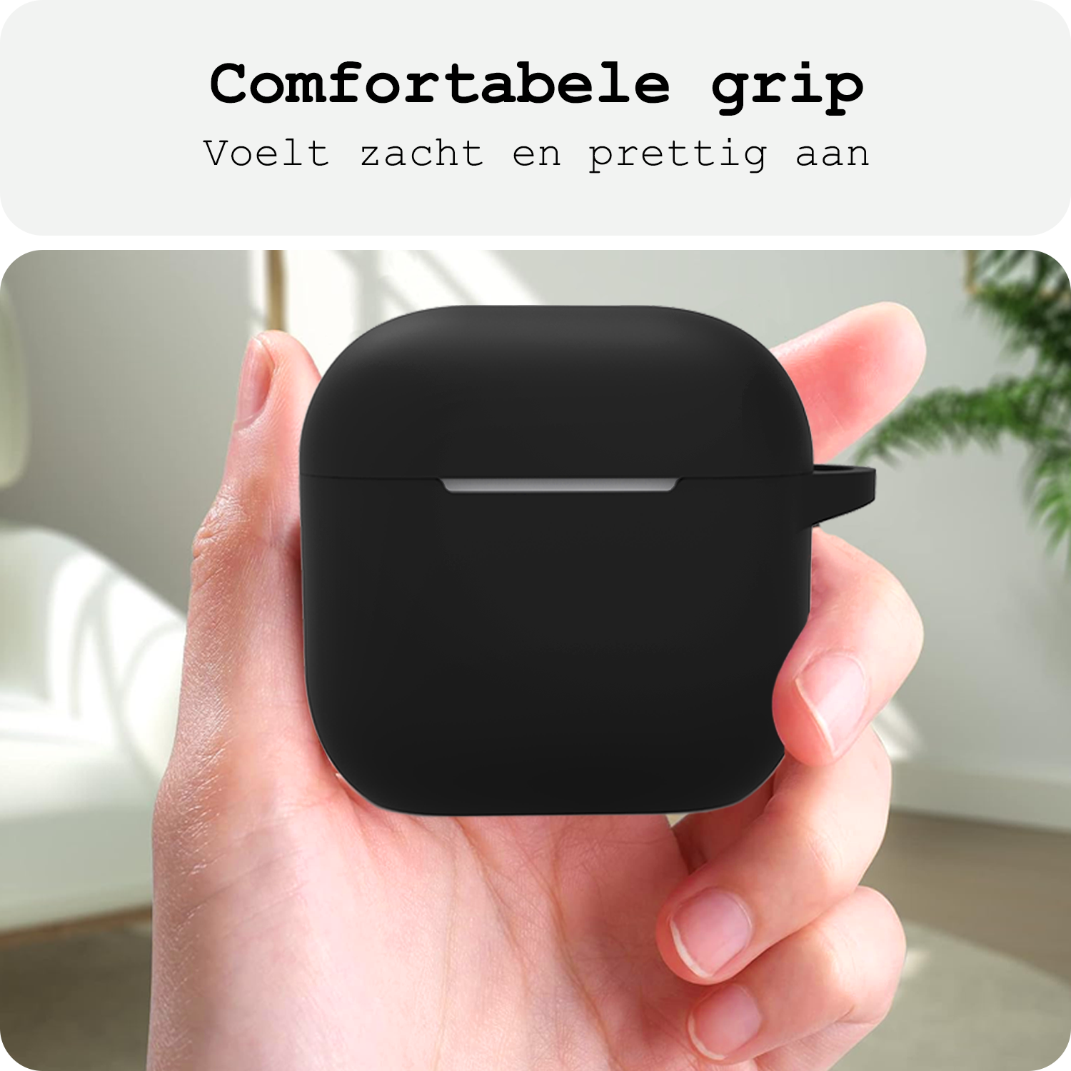 BASEY. BASEY. Siliconen Hoesje Voor Apple AirPods 4 - Zwart