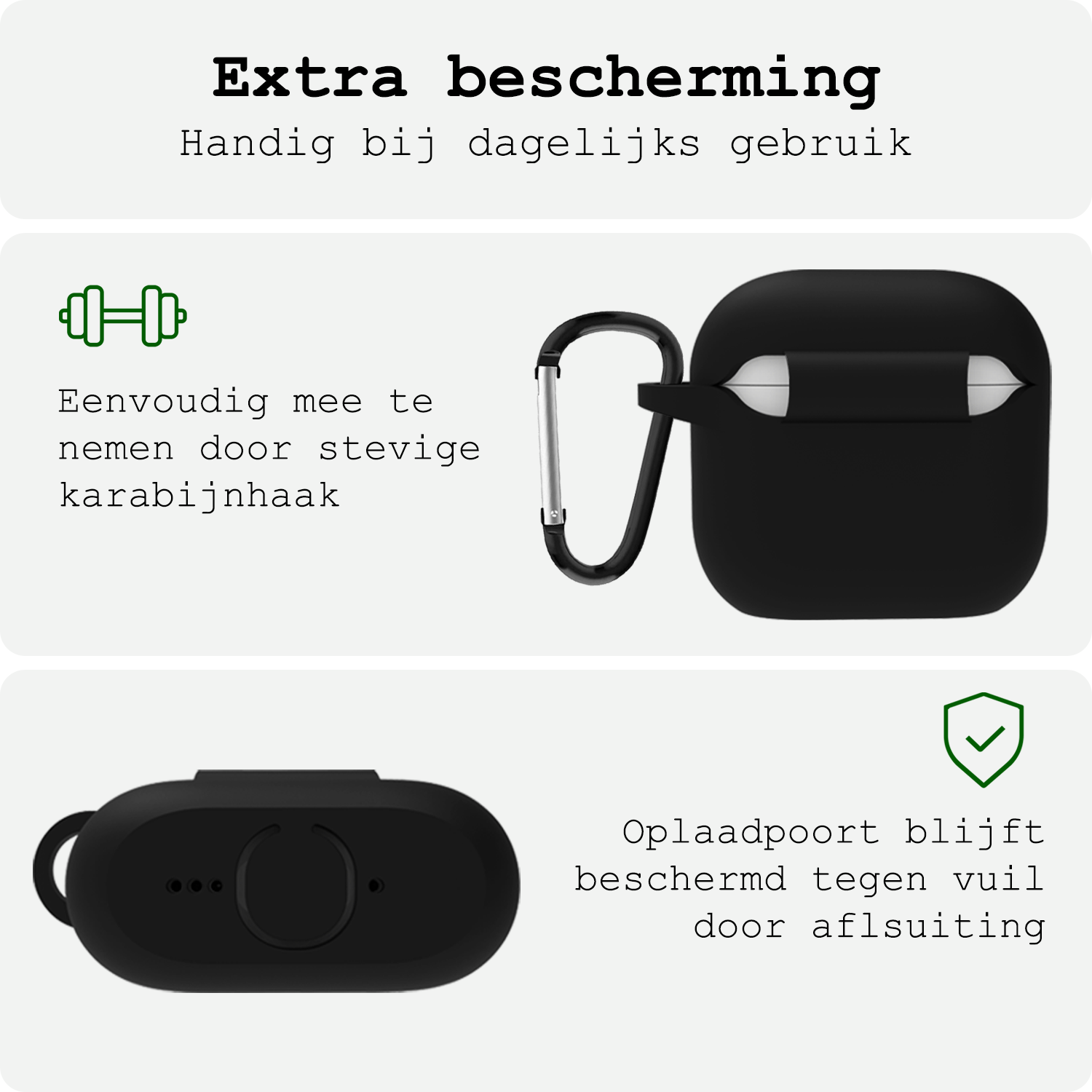 BASEY. BASEY. Siliconen Hoesje Voor Apple AirPods 4 - Zwart