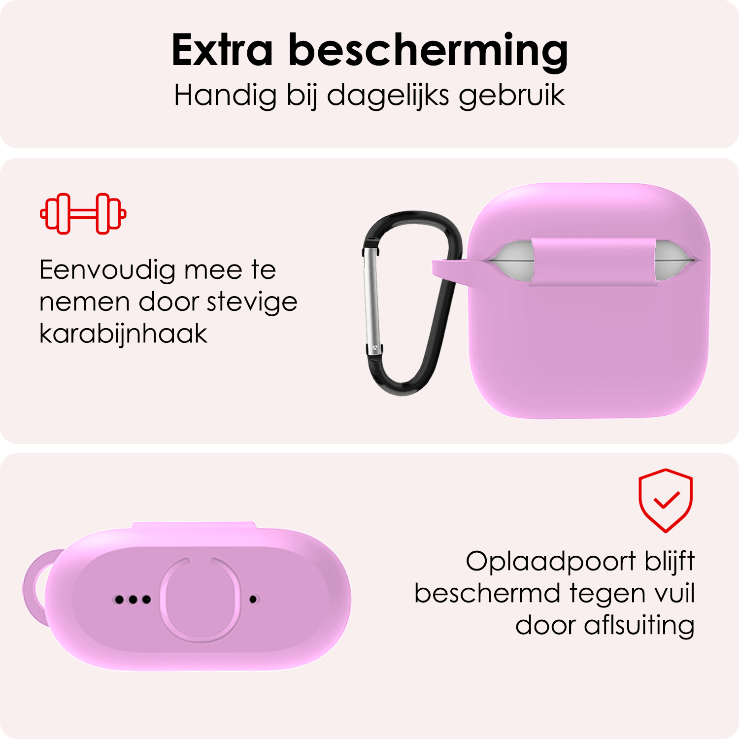 NoXx NoXx Siliconen Hoesje Voor Apple AirPods 4 - Flamingo