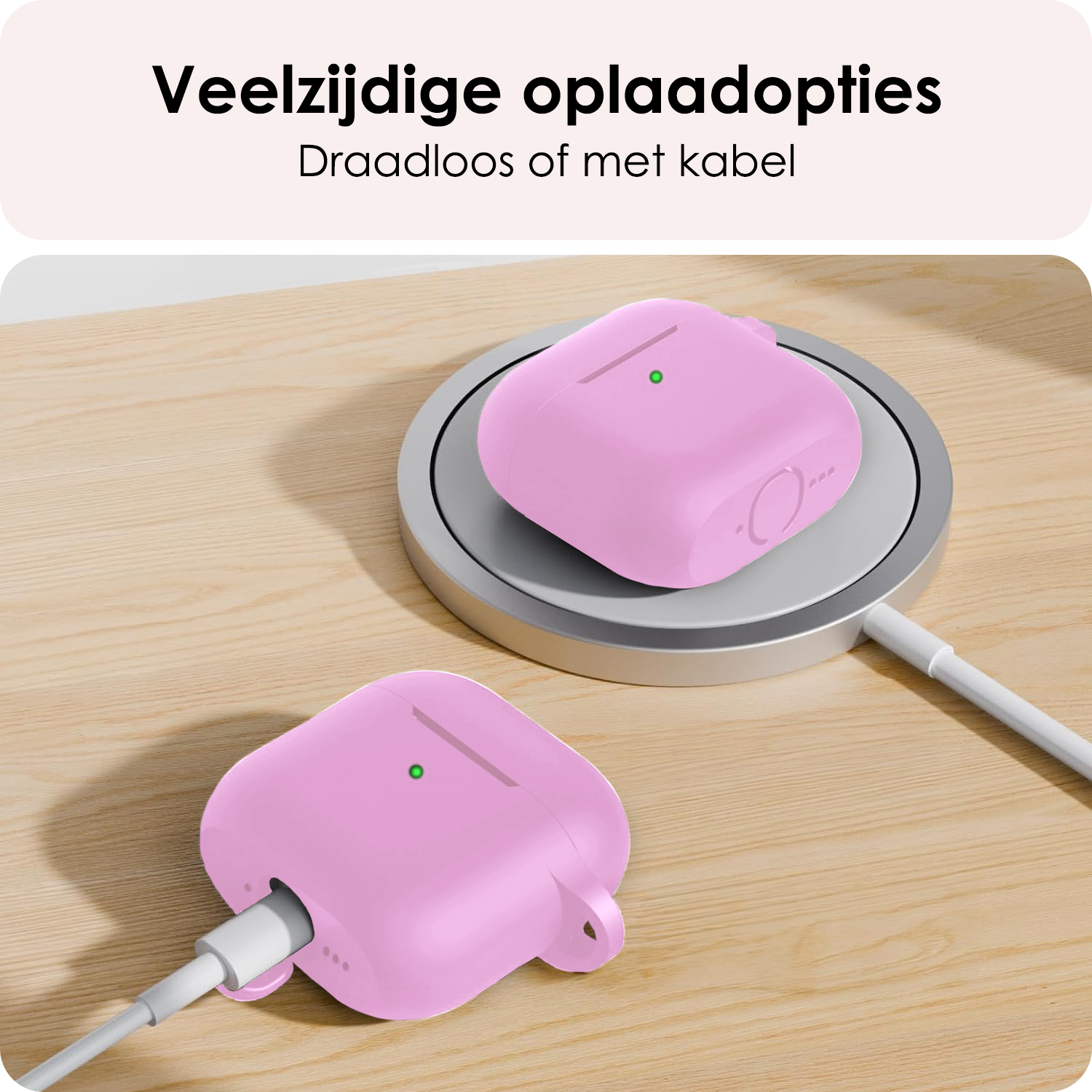 NoXx NoXx Siliconen Hoesje Voor Apple AirPods 4 - Flamingo