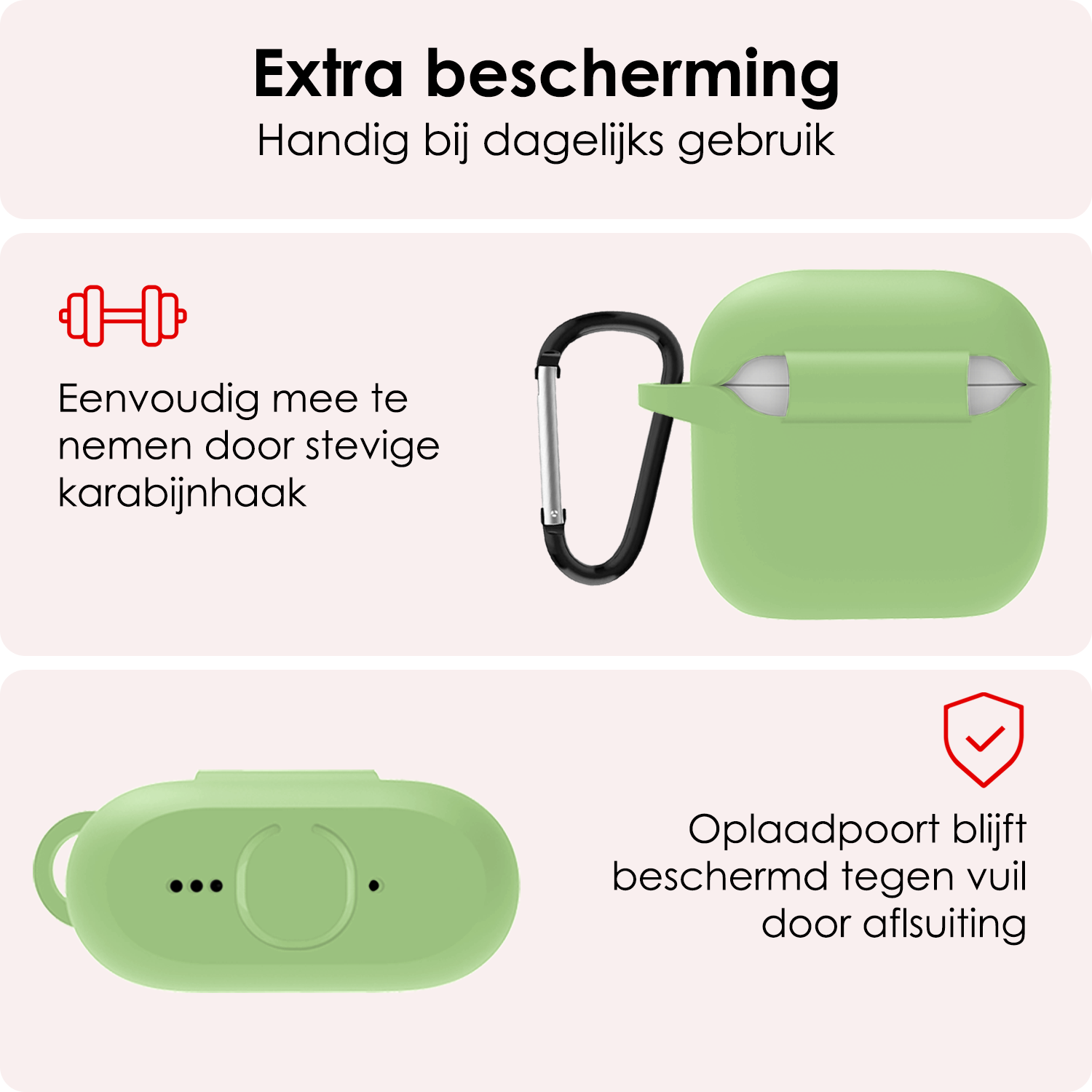 NoXx NoXx Siliconen Hoesje Voor Apple AirPods 4 - Groen
